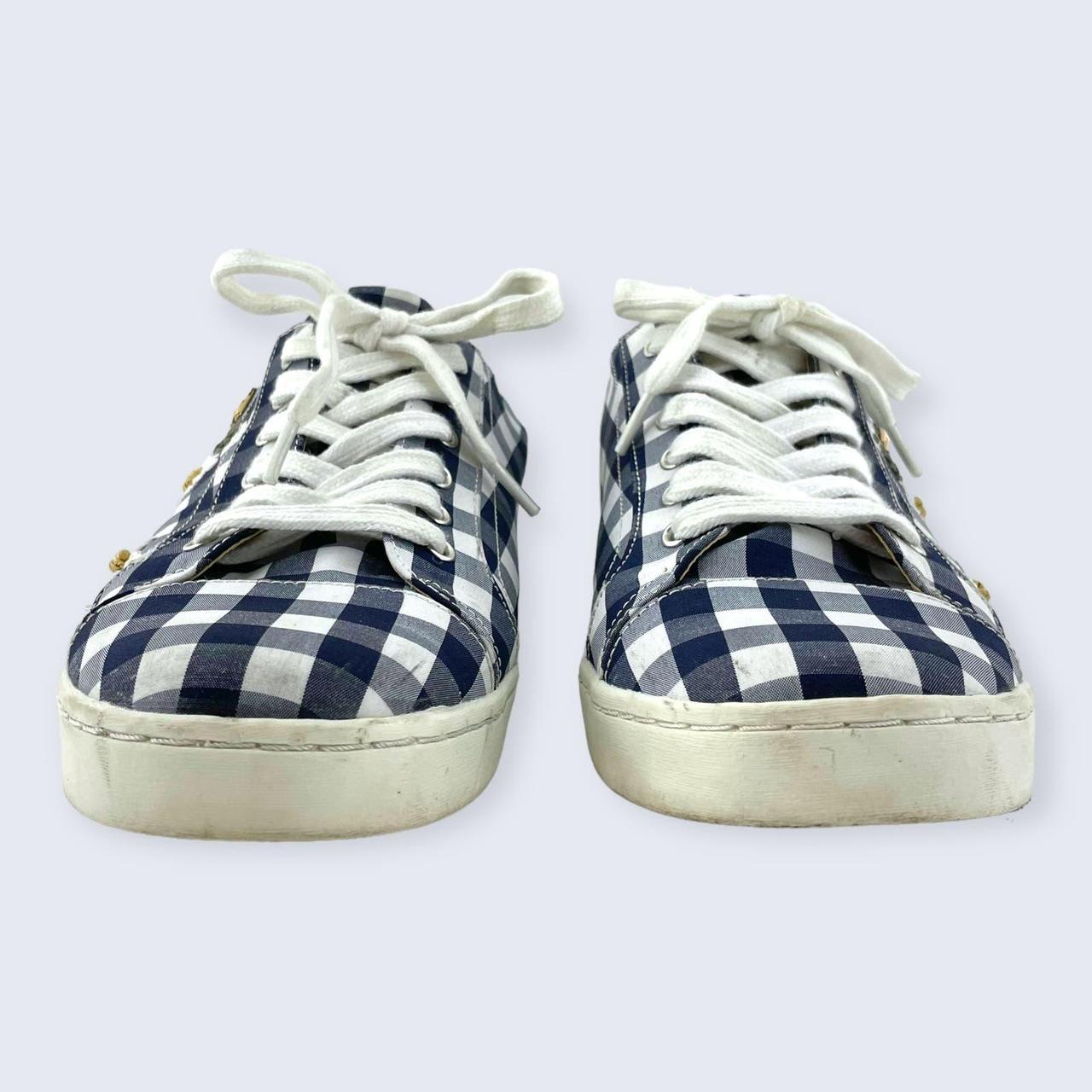 Betsey Johnson Edna Blue Gingham Plaid Slip On Lace. Depop