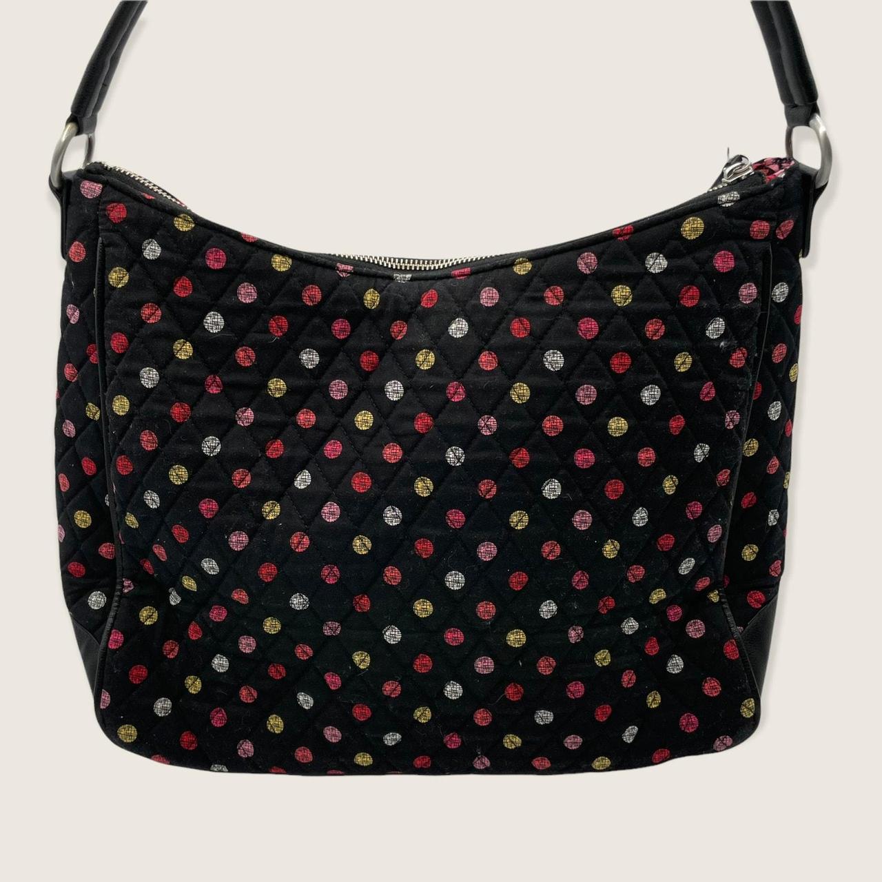 Vera high quality Bradley Vivian Hobo Bag in Black and Red Havana Dots cotton print