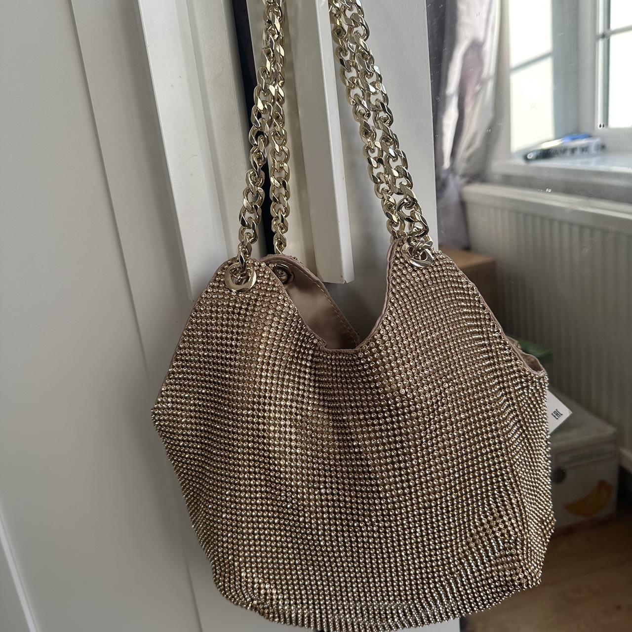 Zara MINI TOTE BAG WITH RHINESTONES