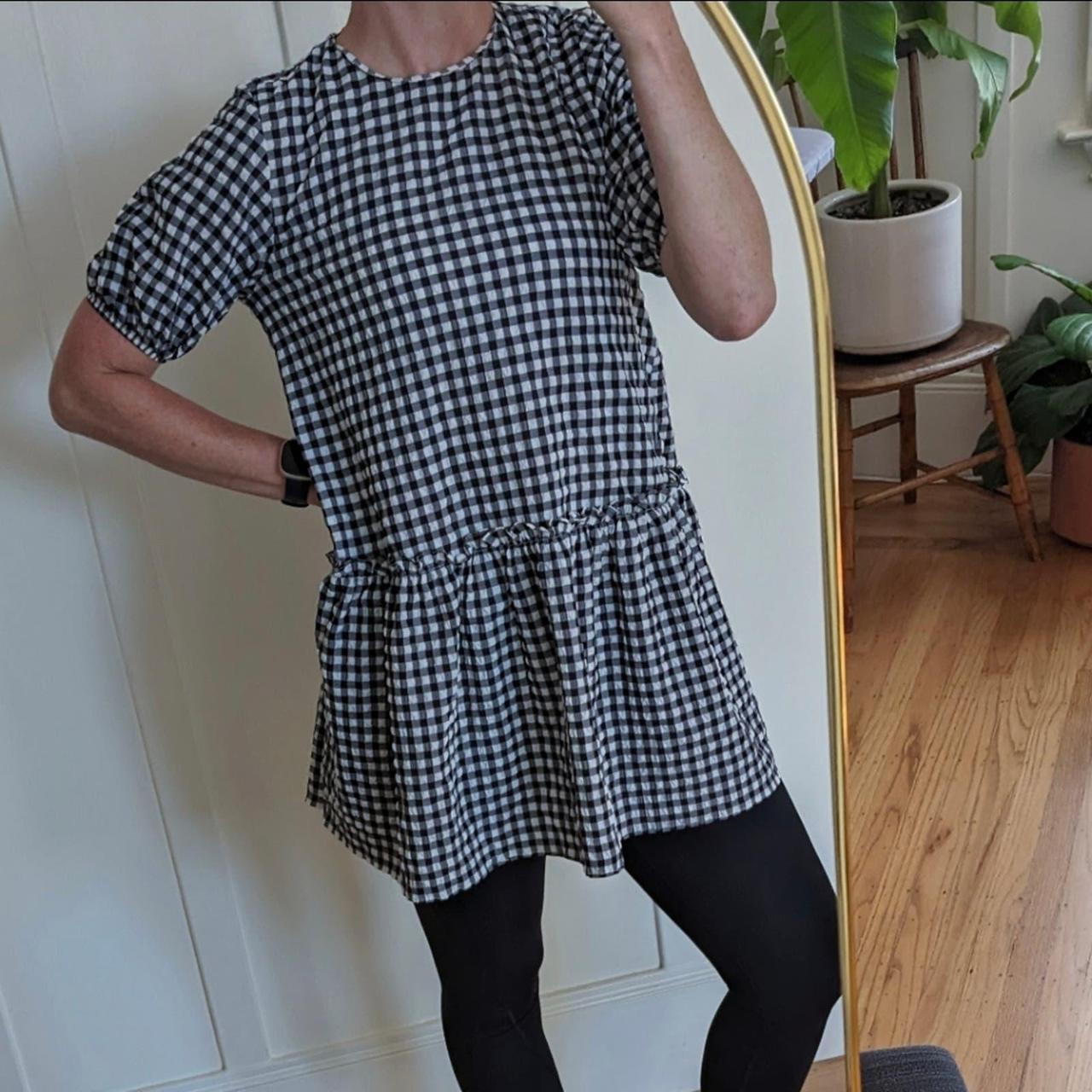 Puff Sleeve Zara Black And White Gingham Dress Zara Puff Sleeve