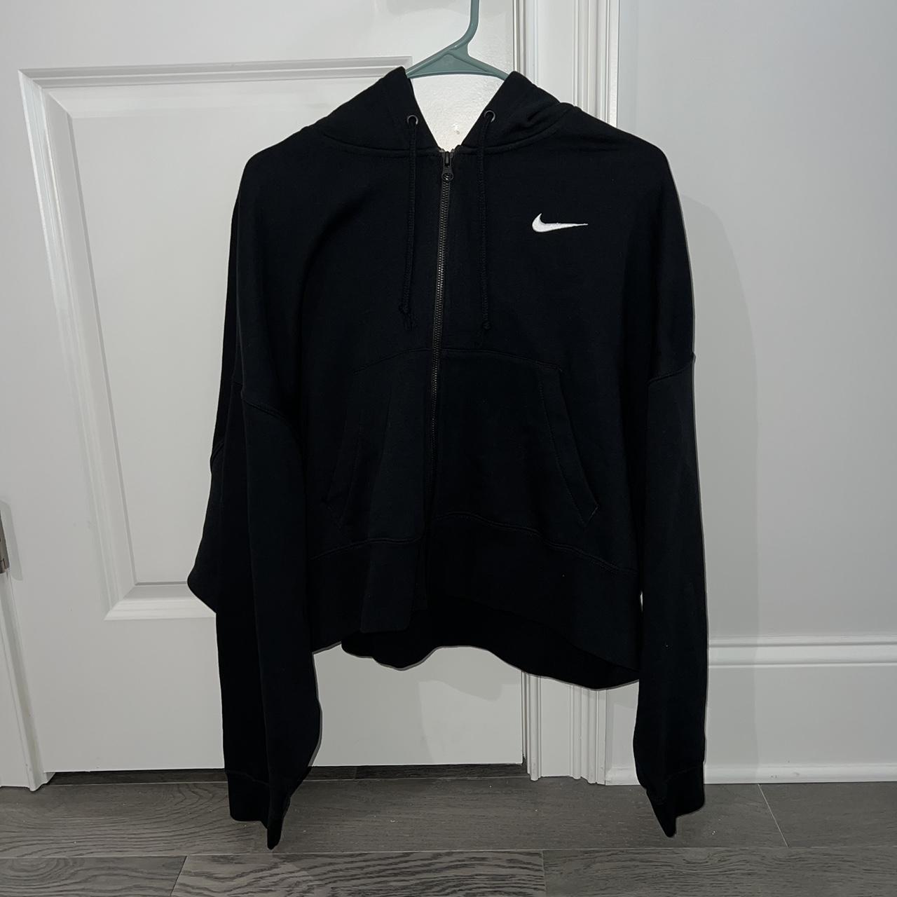 nike crop hoodie black