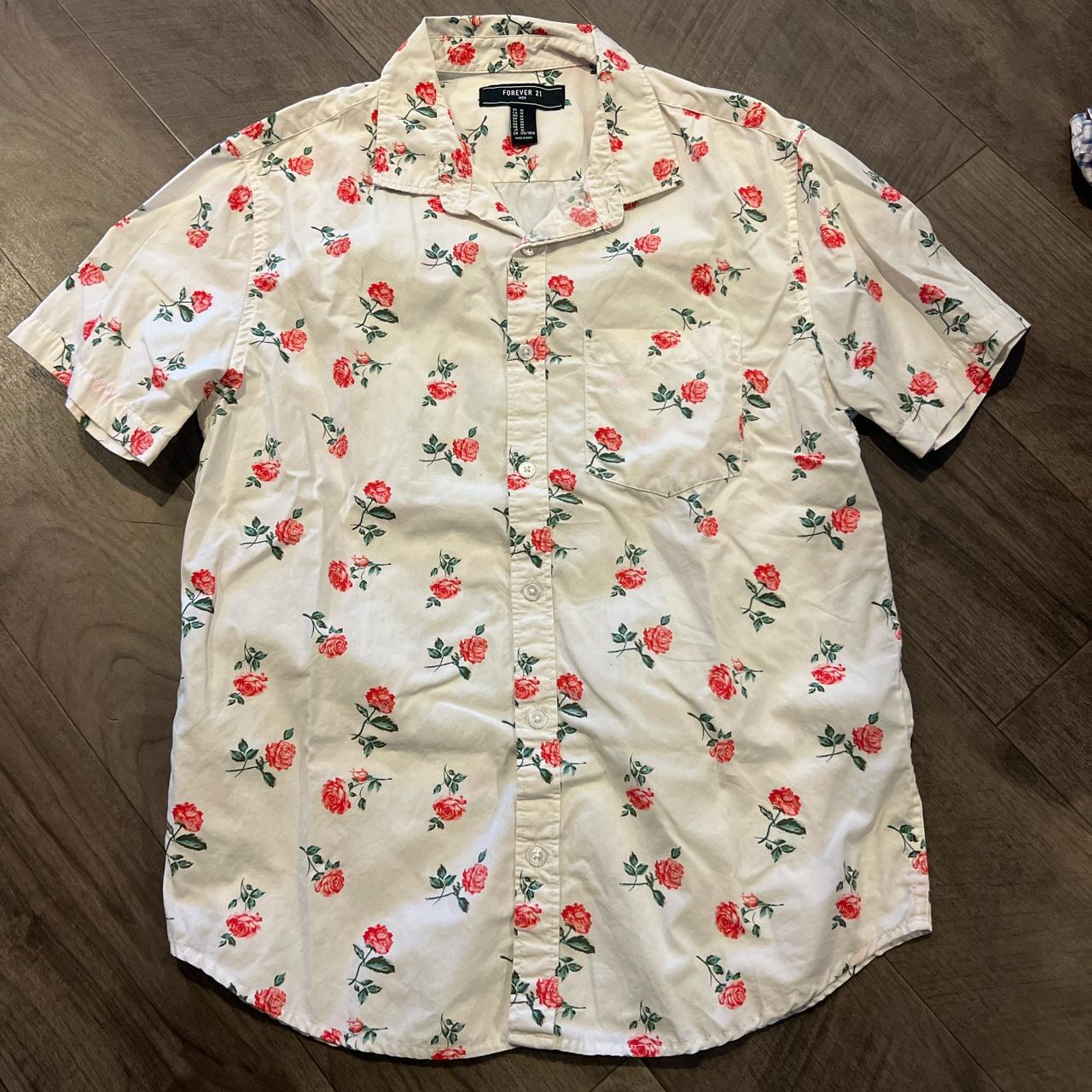 forever 21 mens rose shirt