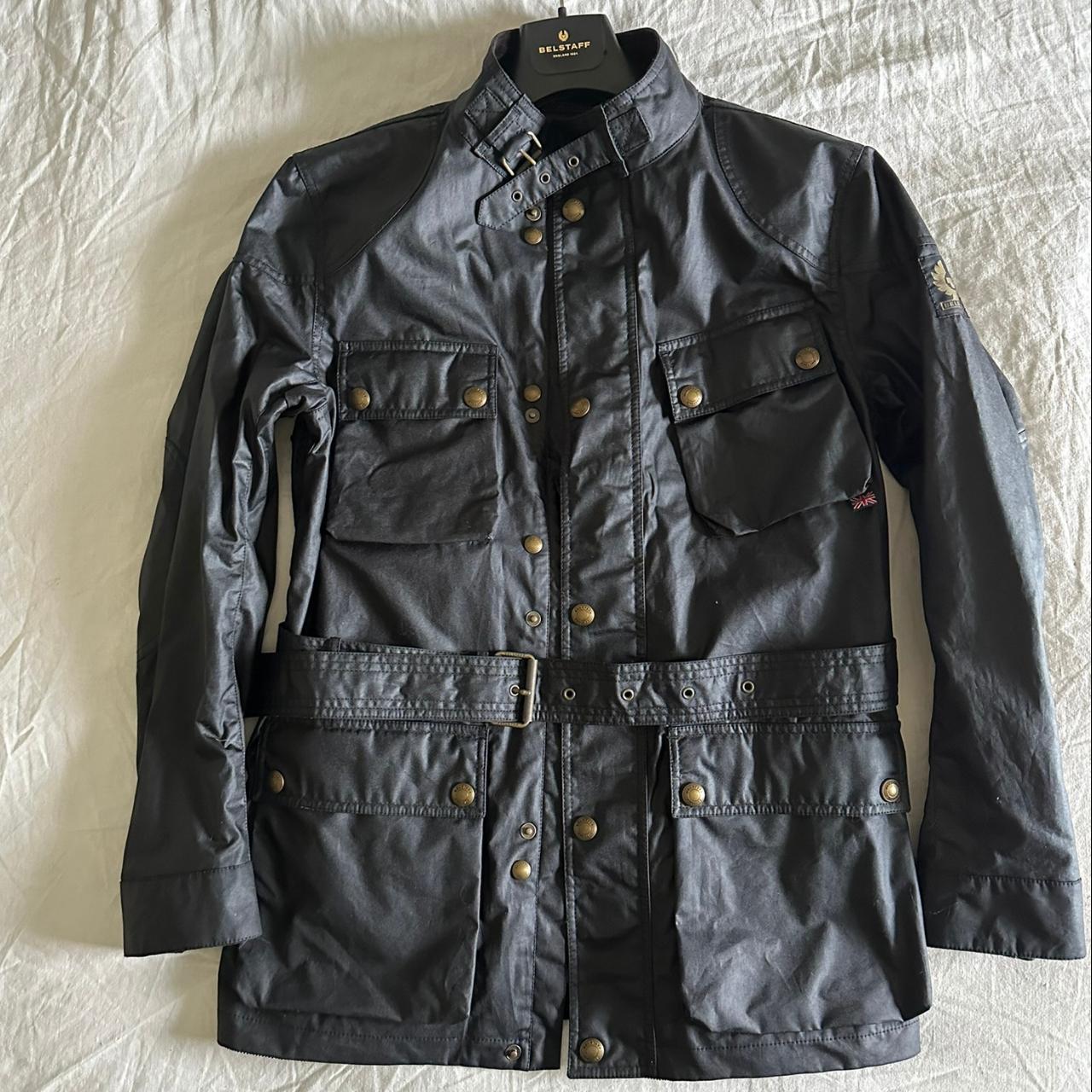 Mens Belstaff 'Trialmaster' Black Waxed Cotton... - Depop