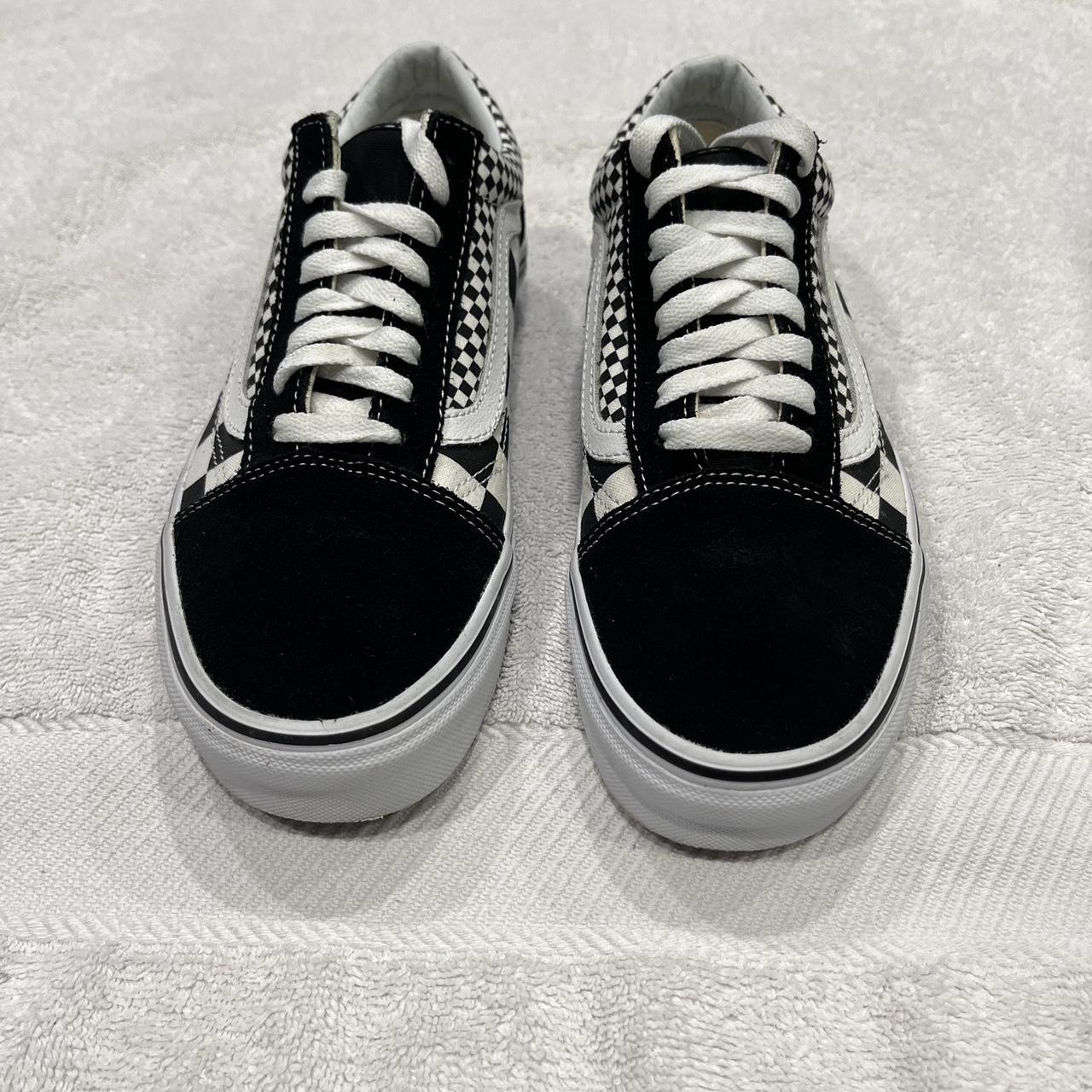 VANS Old Skool Black Checkerboard 2017 USM 7 Depop