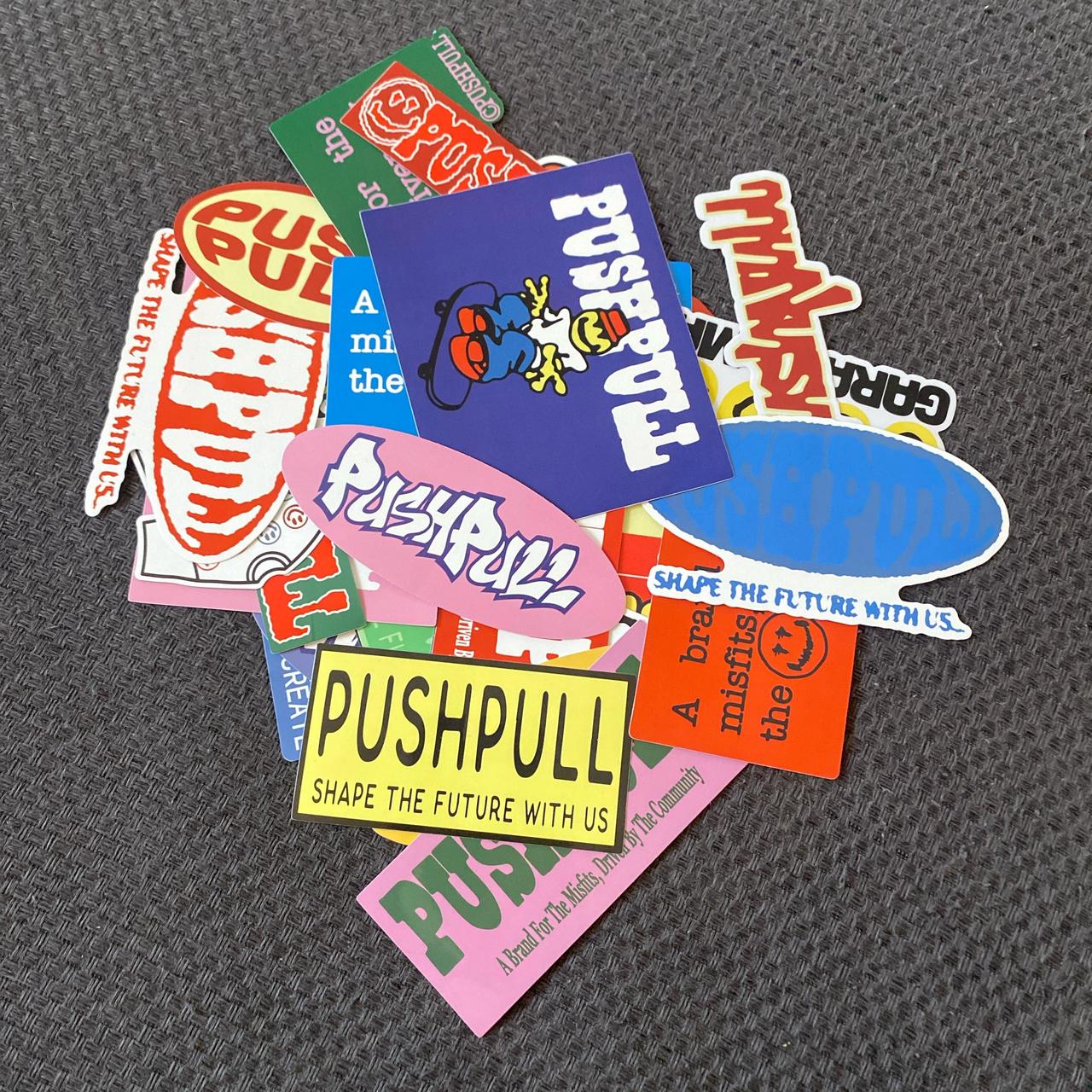 push pull stickers - Depop