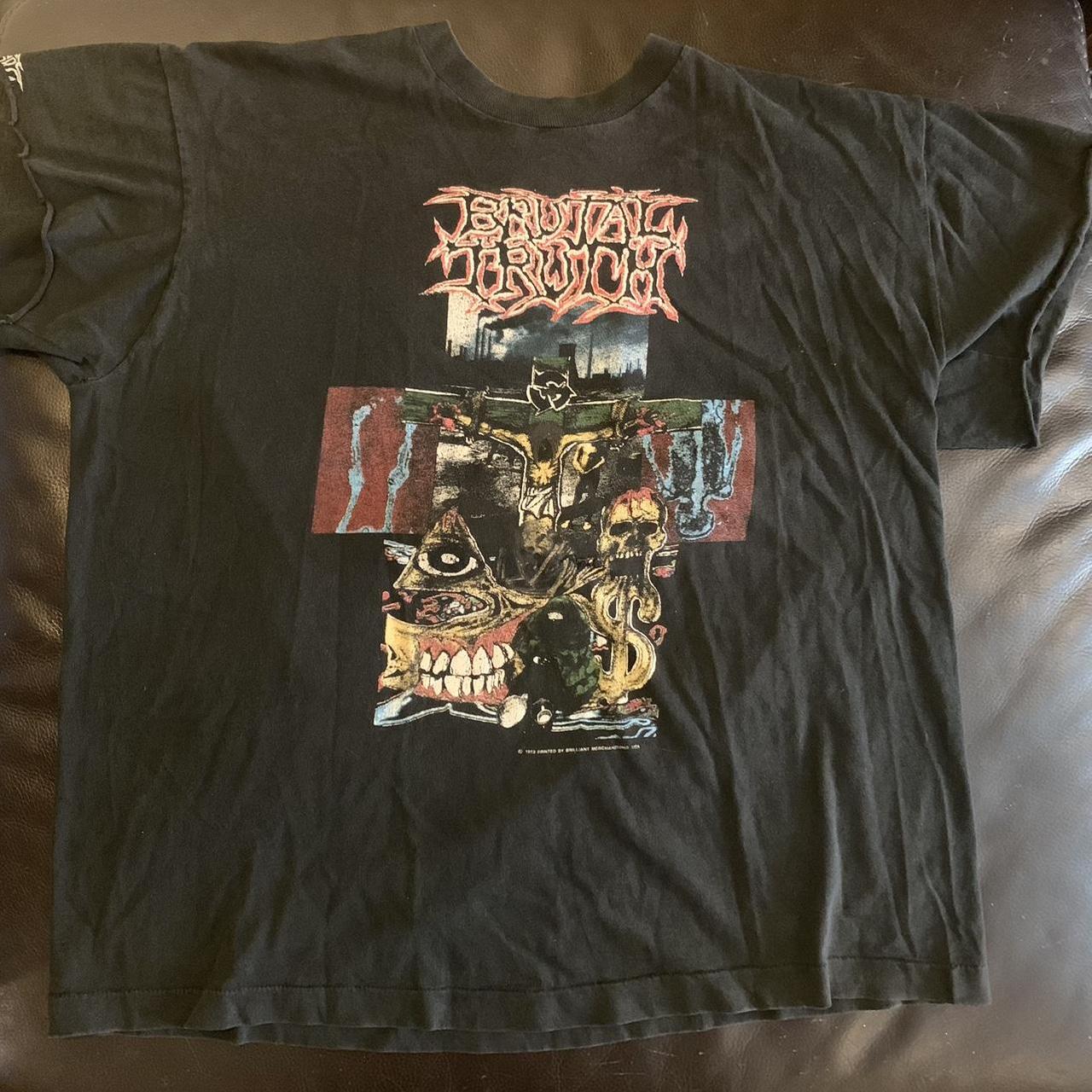 1992 Brutal Truth Vintage T-shirt, Extreme... - Depop