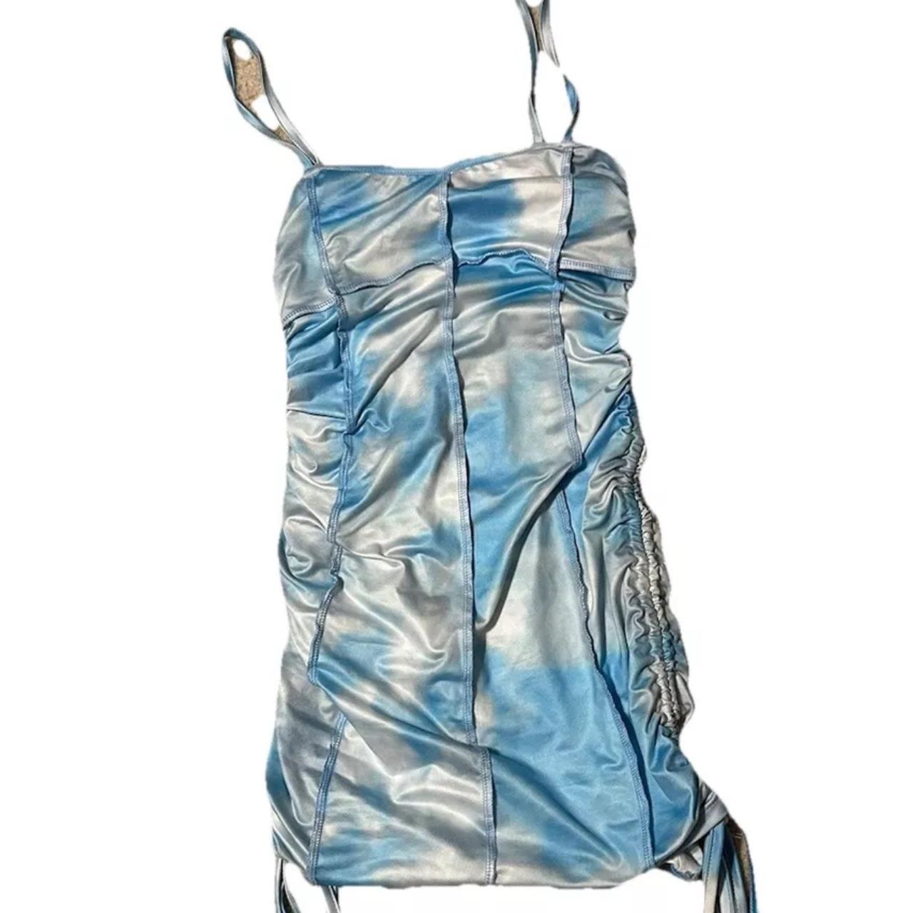 Blue tie-dye bodycon dress #bodycon #party #club #dress | Depop