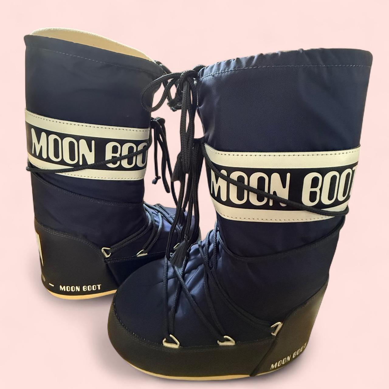Price is firm! Moon Boots Tall Gold Black Cold | Depop