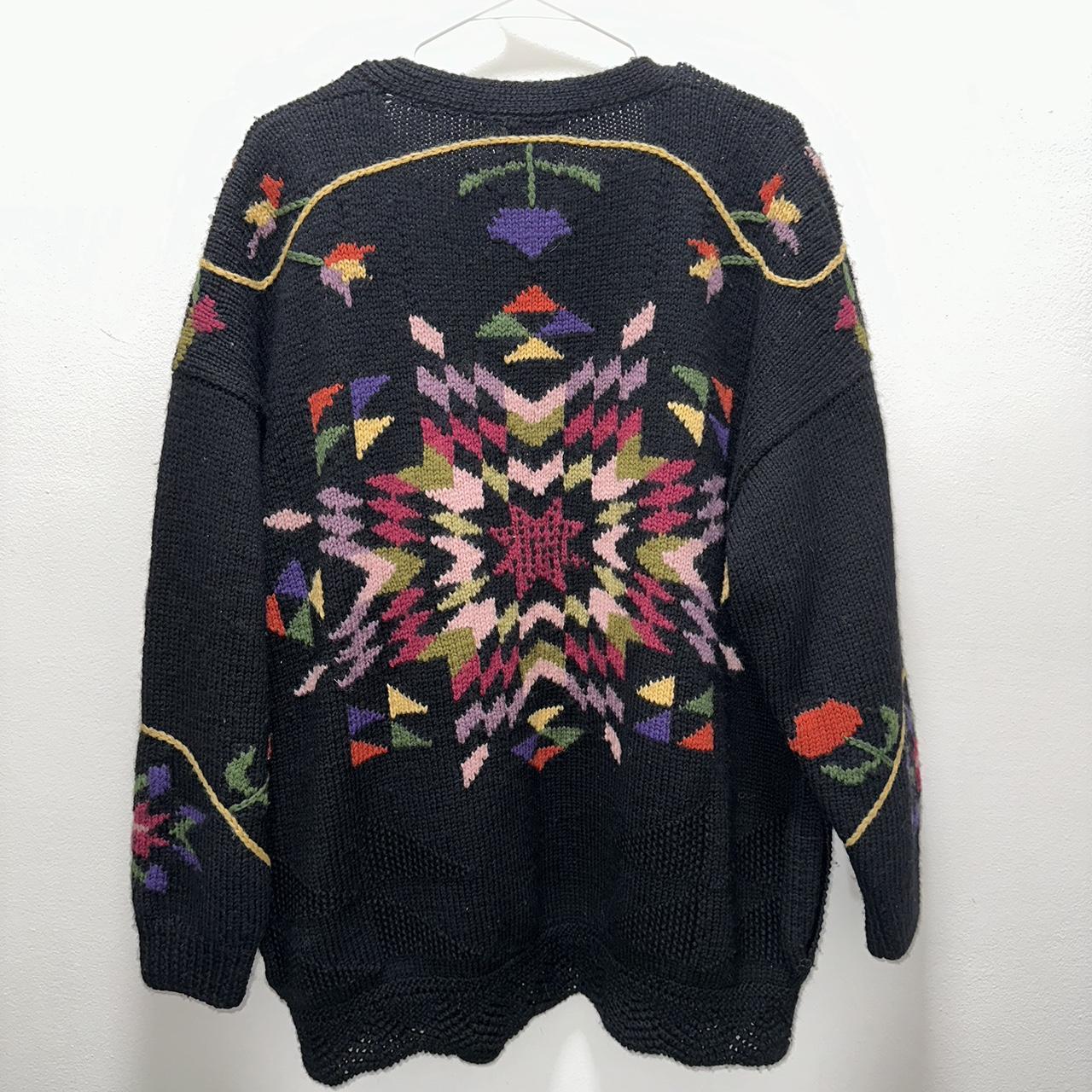 Vintage Nancy Vale hand-knitted sweater 100% wool.... - Depop