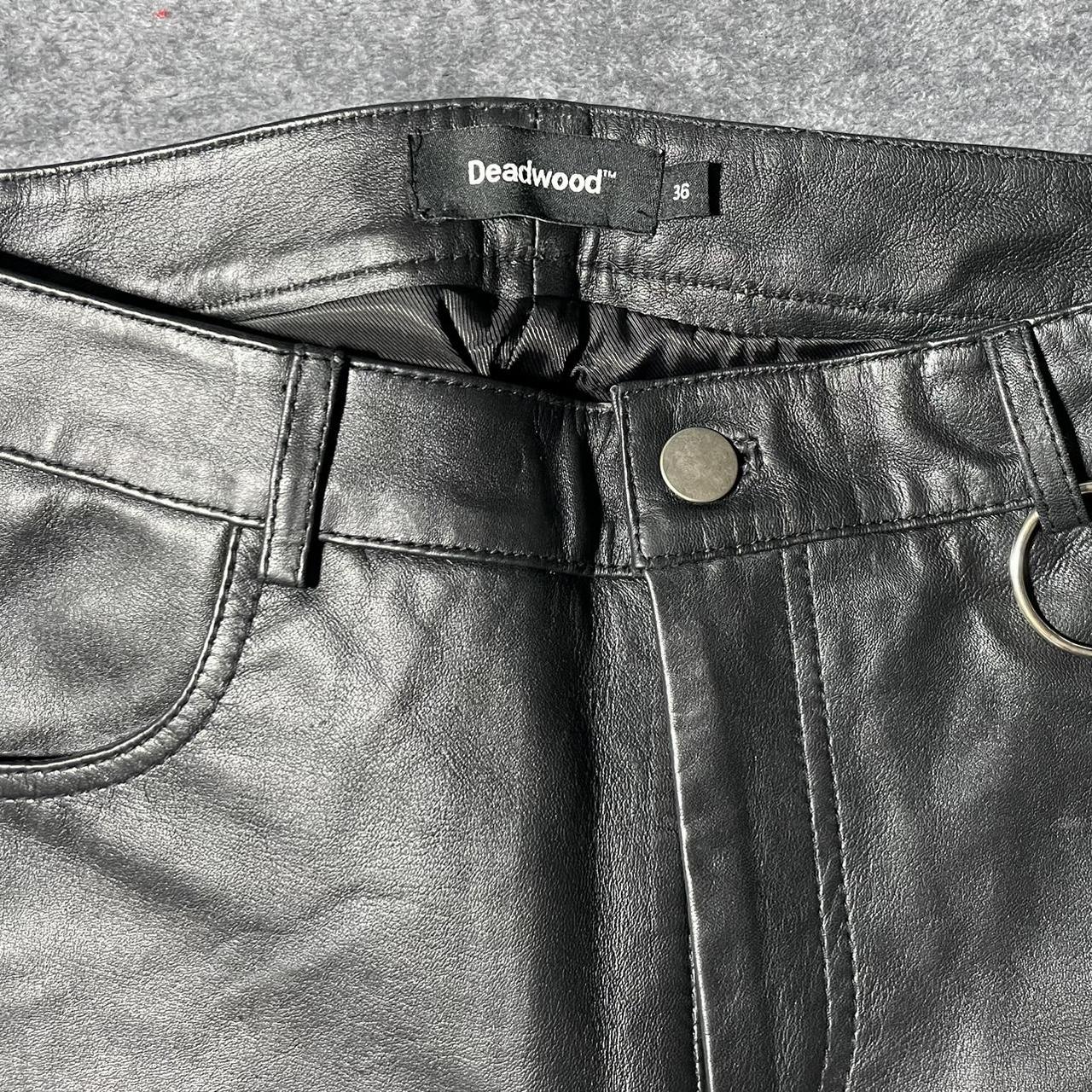 Deadwood Zip up leather black pants. No tags but... Depop
