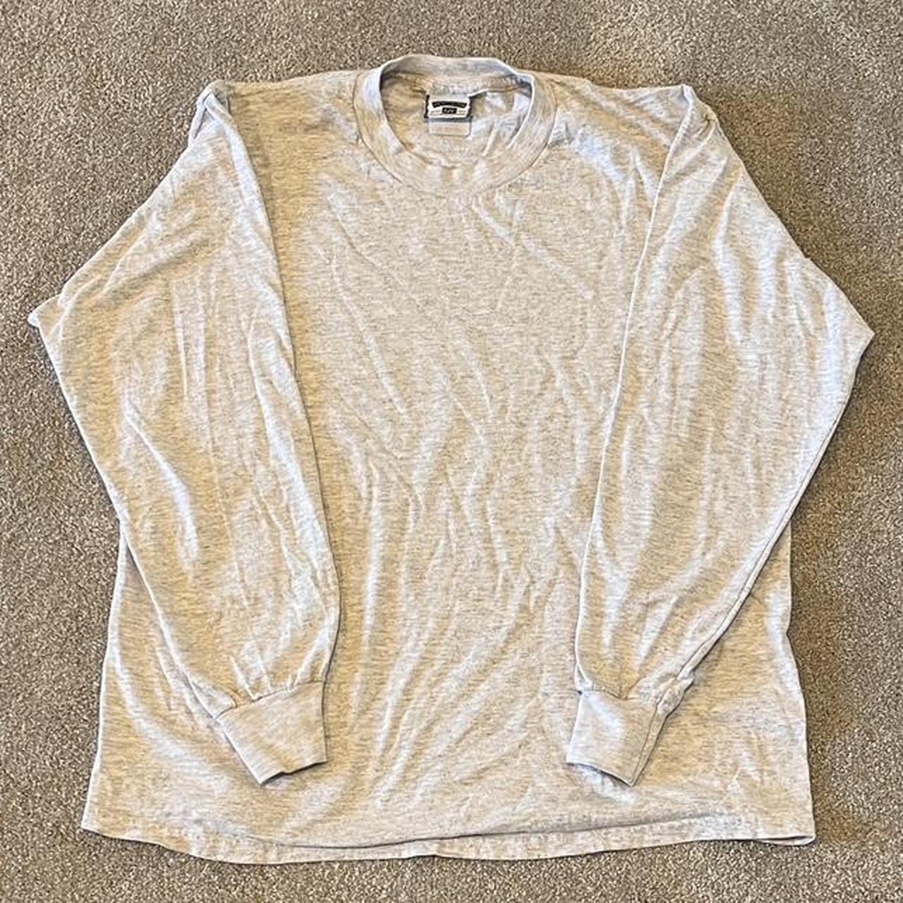 Vintage 90s Lee Total Cotton long sleeve blank grey... - Depop