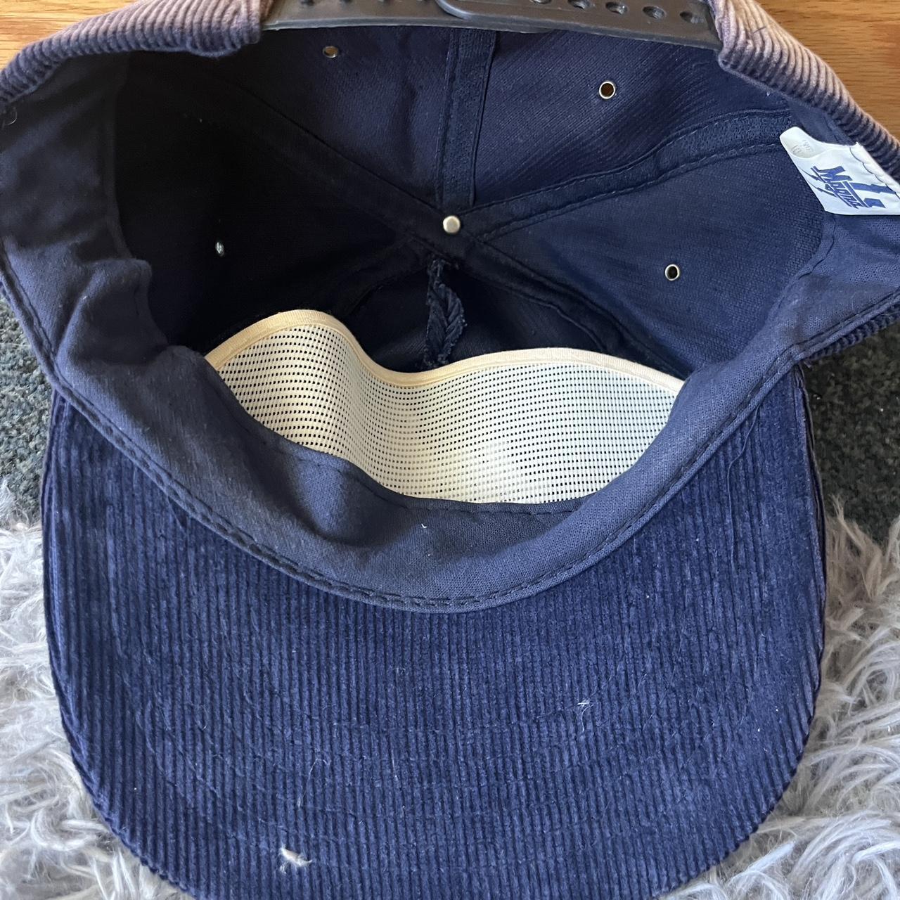 Vintage 90s Magna Cigarettes Hat Corduroy Blue... - Depop