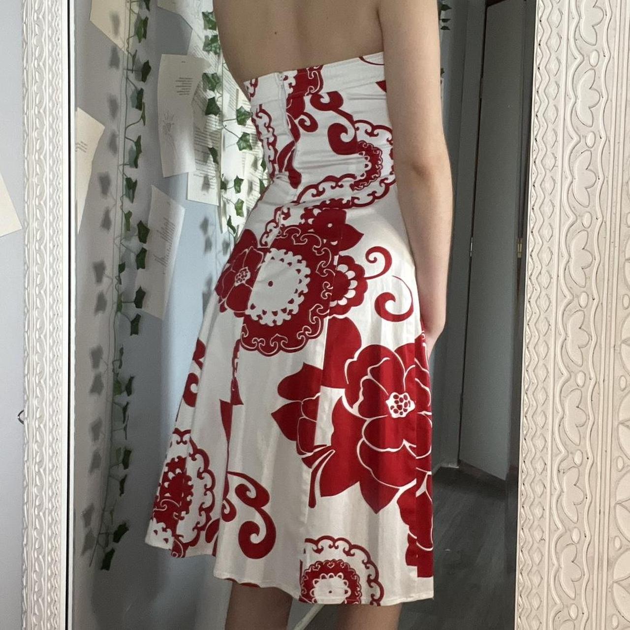 Cutest 50’s red floral print summer dress... - Depop