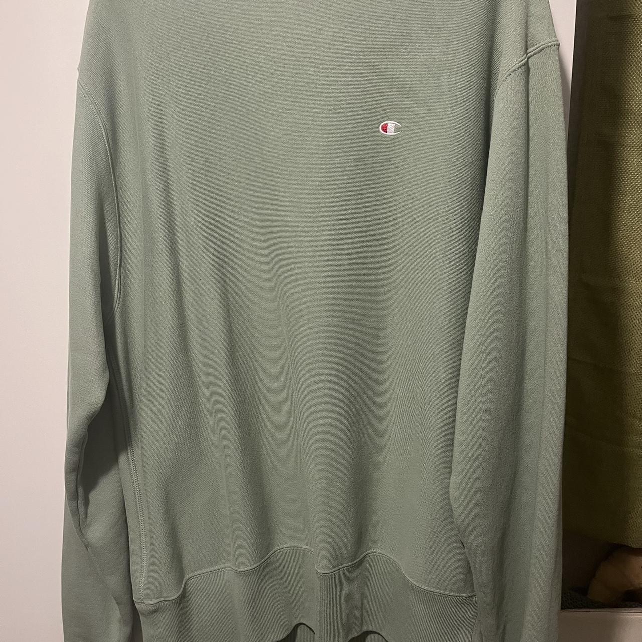 Light green champion store sweatshirt