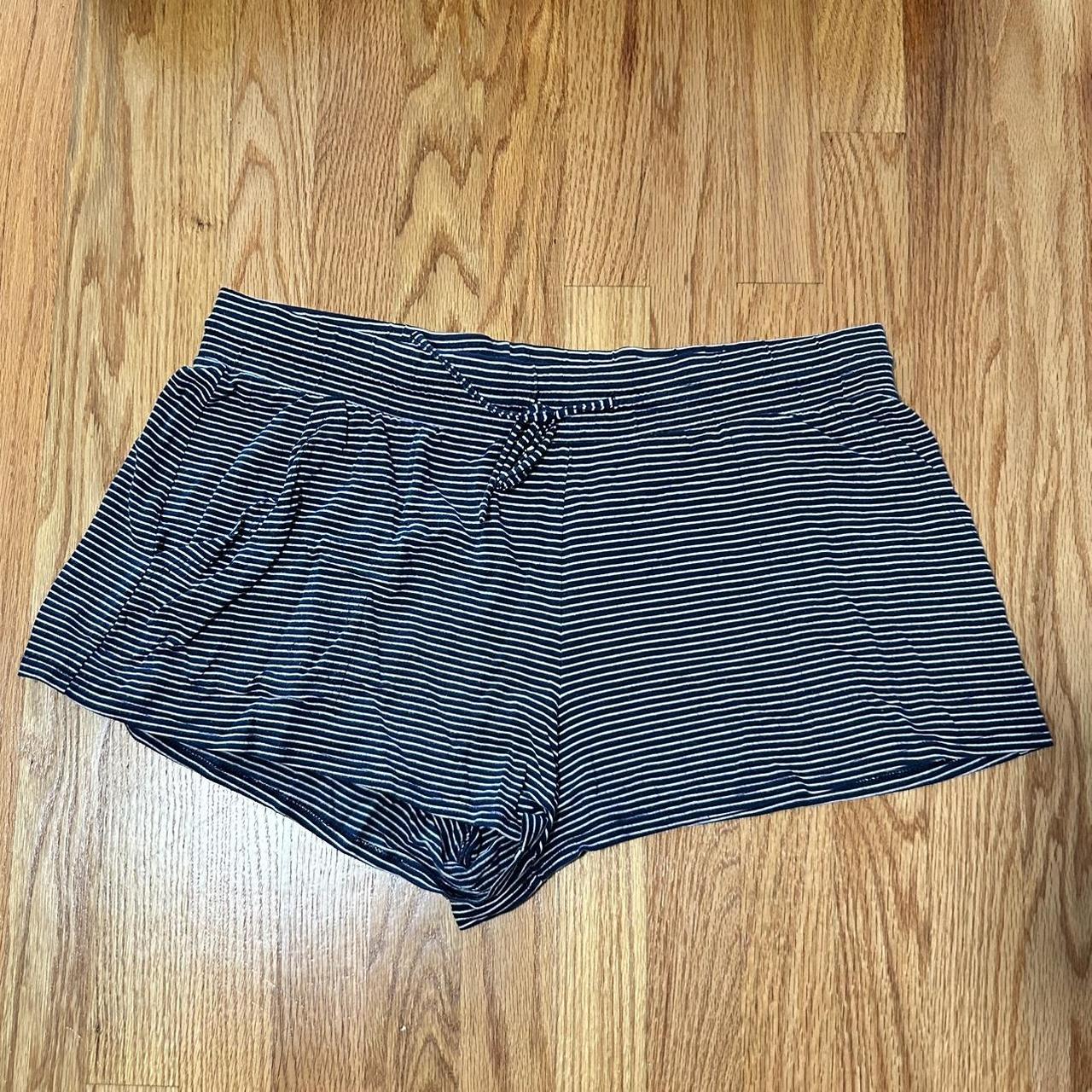 stars above blue and white striped pajama shorts Depop