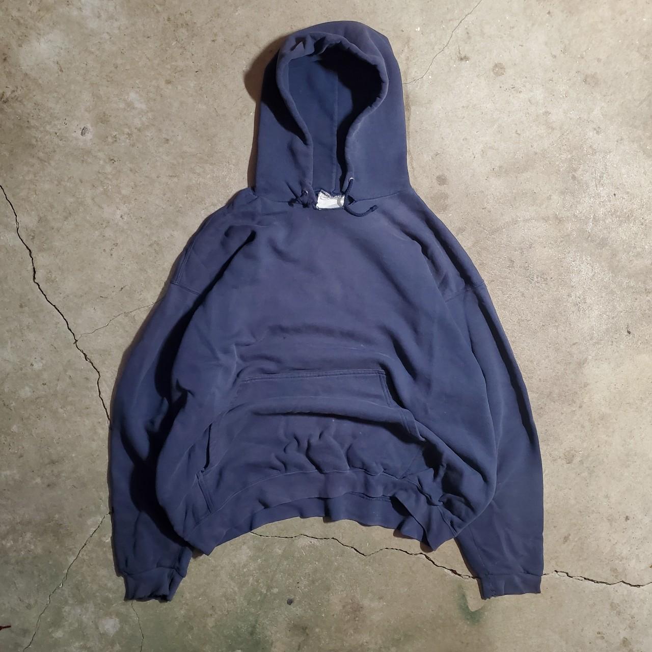 vintage 90s faded Nike blue essential blank hoodie... - Depop