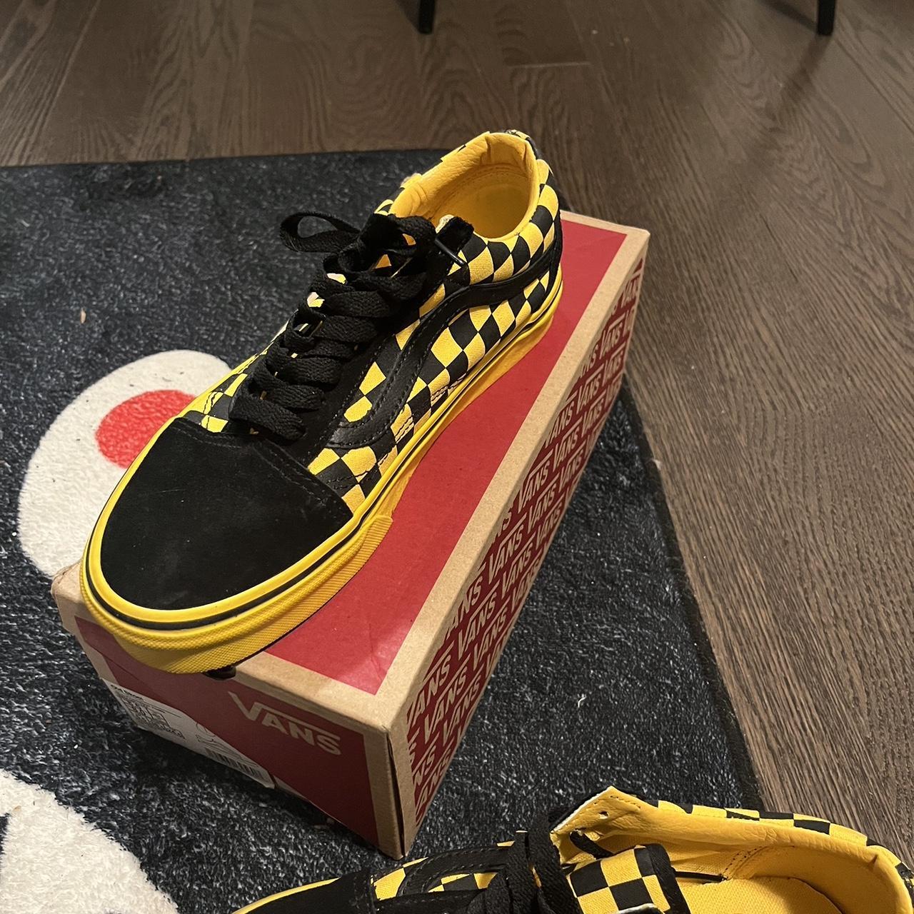 Black and yellow checkerboard vans hotsell