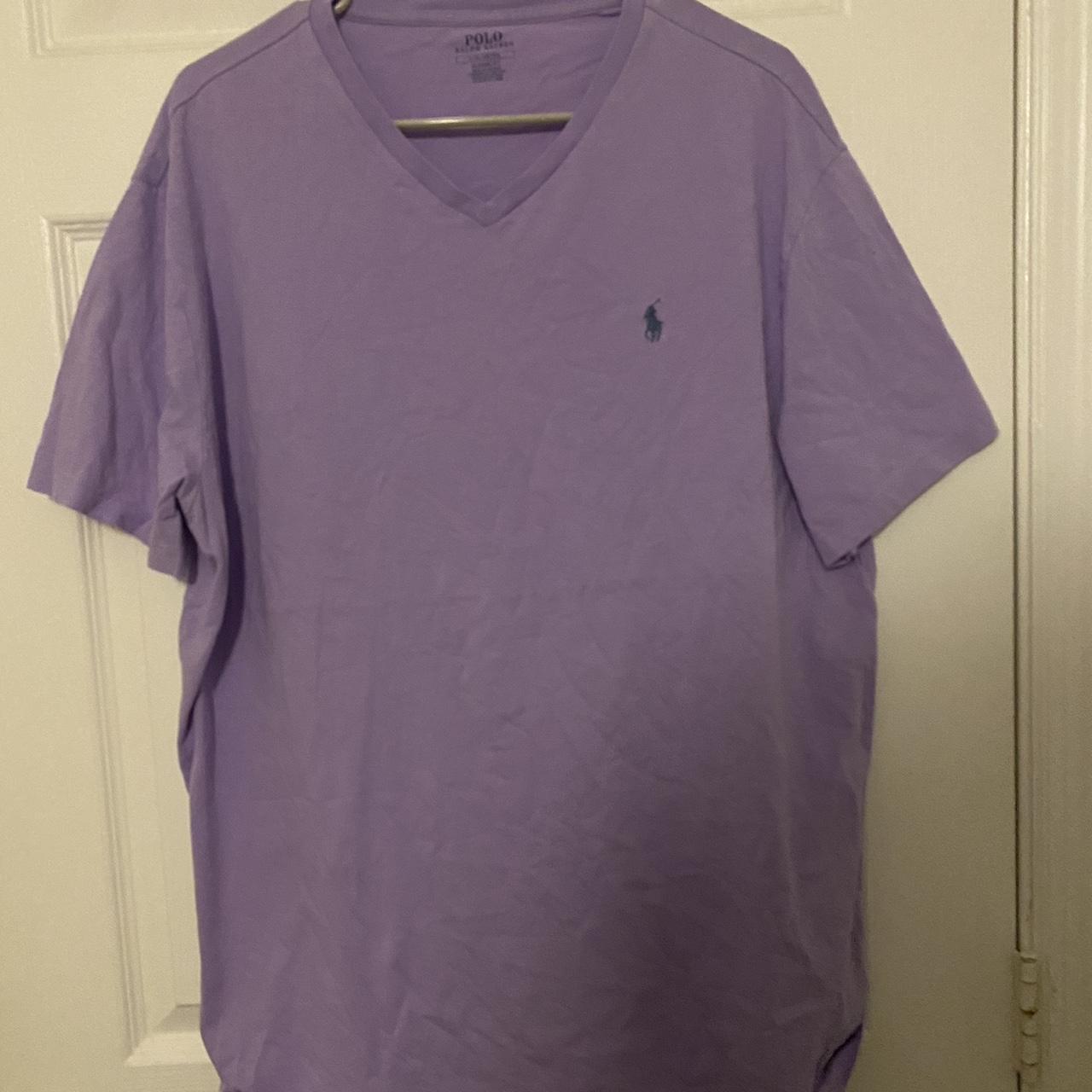 Lilac Ralph Lauren v neck Worn once Mens Large - Depop