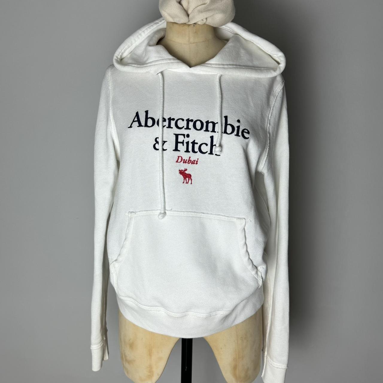 Abercrombie white hoodie best sale