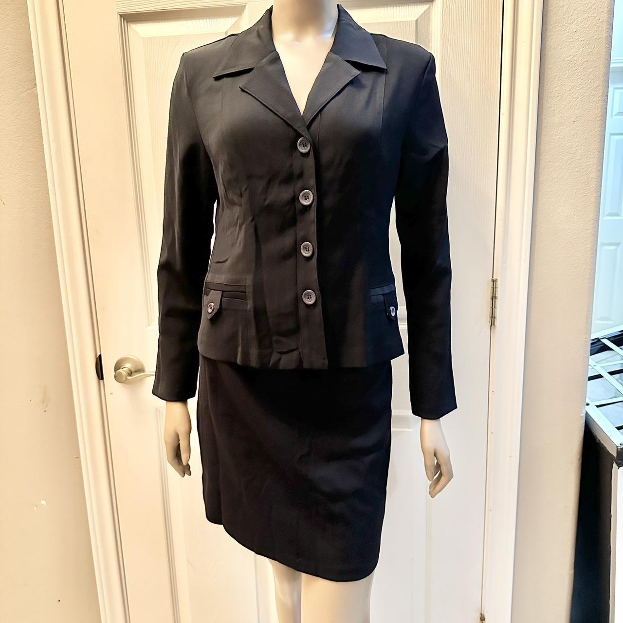 Goody black mini skirt suit size small. Suit top has... - Depop