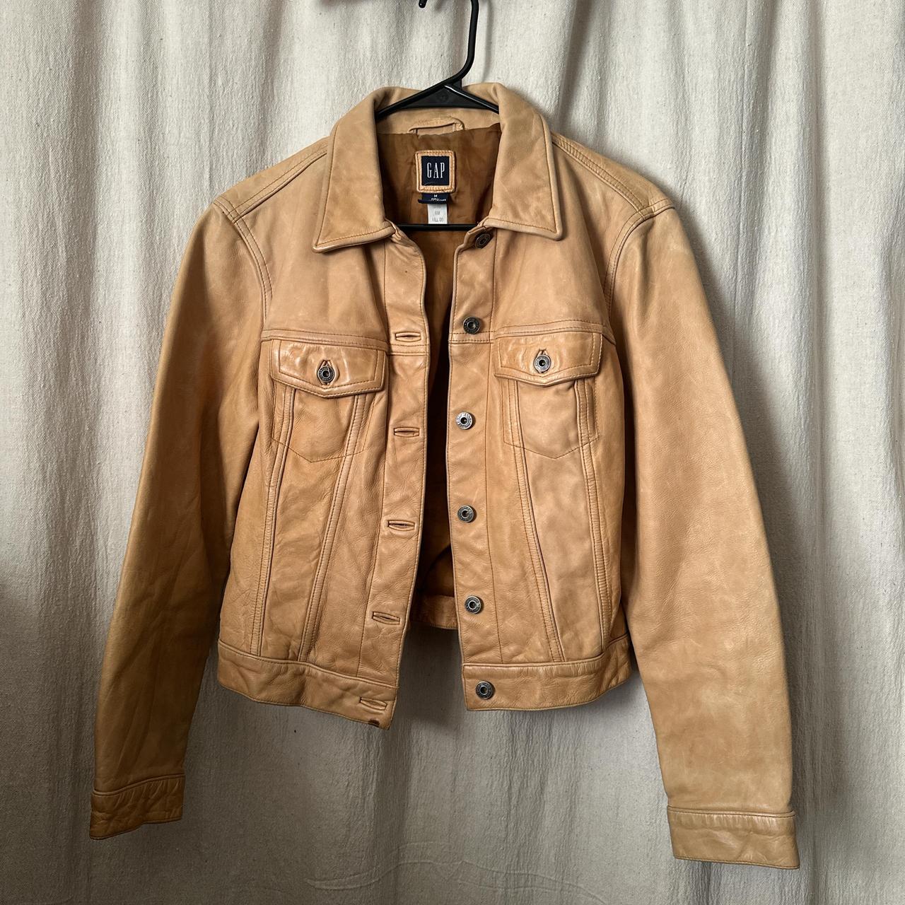 ジャケット・アウター OLD GAP 90's Leather Jackets BROWN Vintage 90s GAP Genuine Leather Jacket Size Small Brown Coat