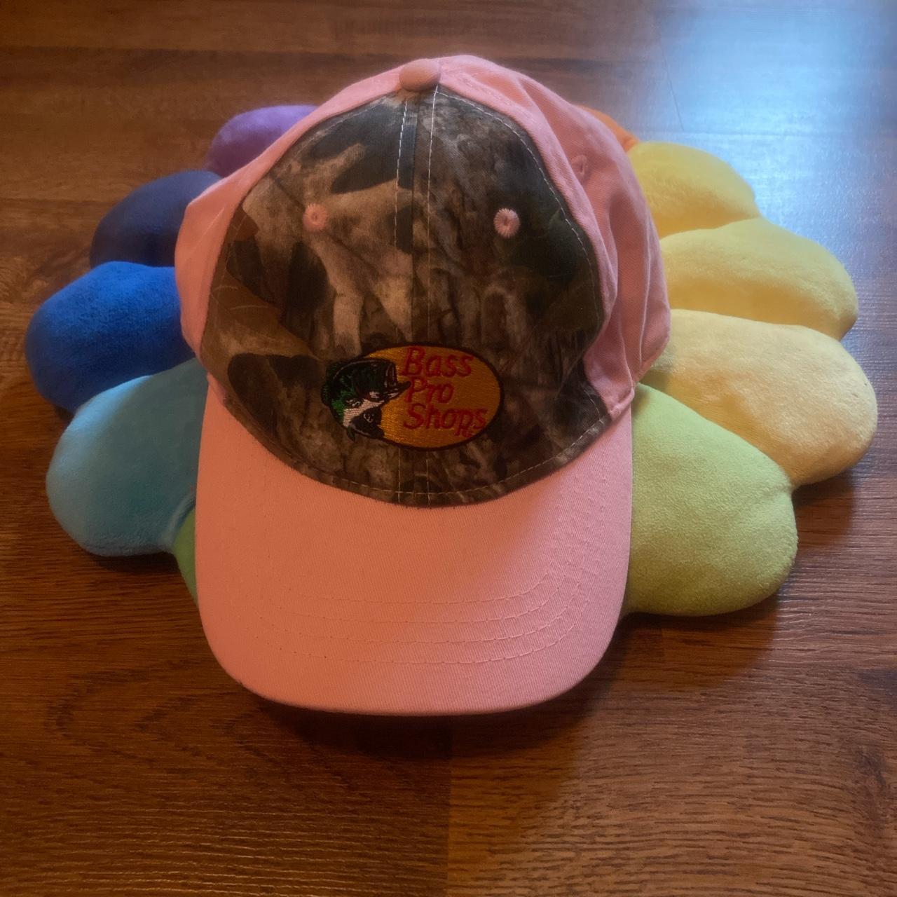 Bass Pro Shops Embroidered Pink Trucker Hat, Ladies - Depop