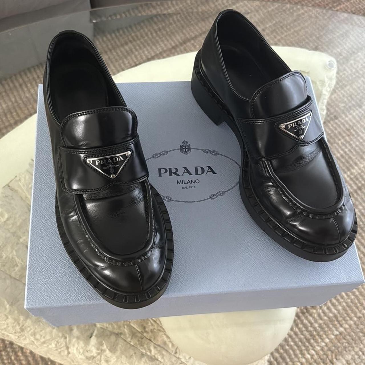 Prada Loafers in Black Size EU 38 These Prada... - Depop