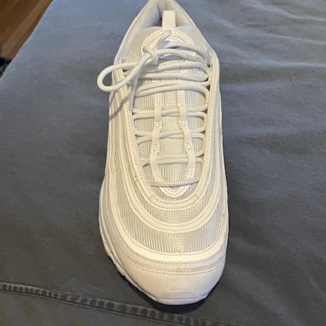 Nike Air Max 97 Triple White Wolf... - Depop