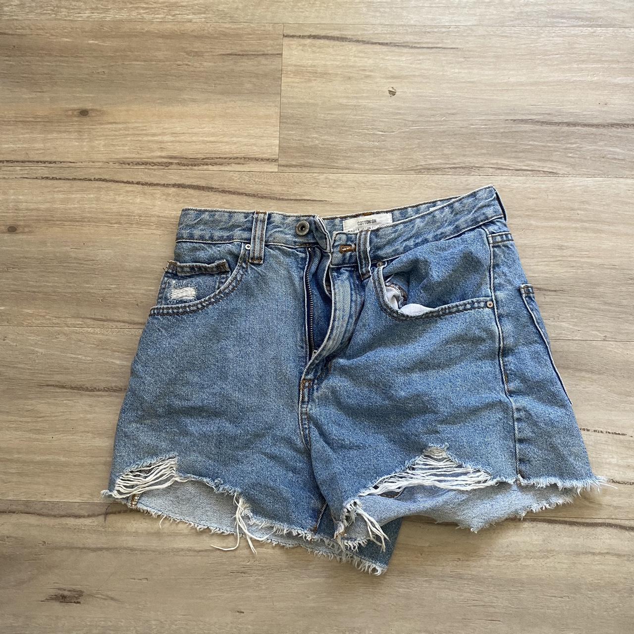 Cotton on denim shorts Size 8 High rise mom shorts Depop