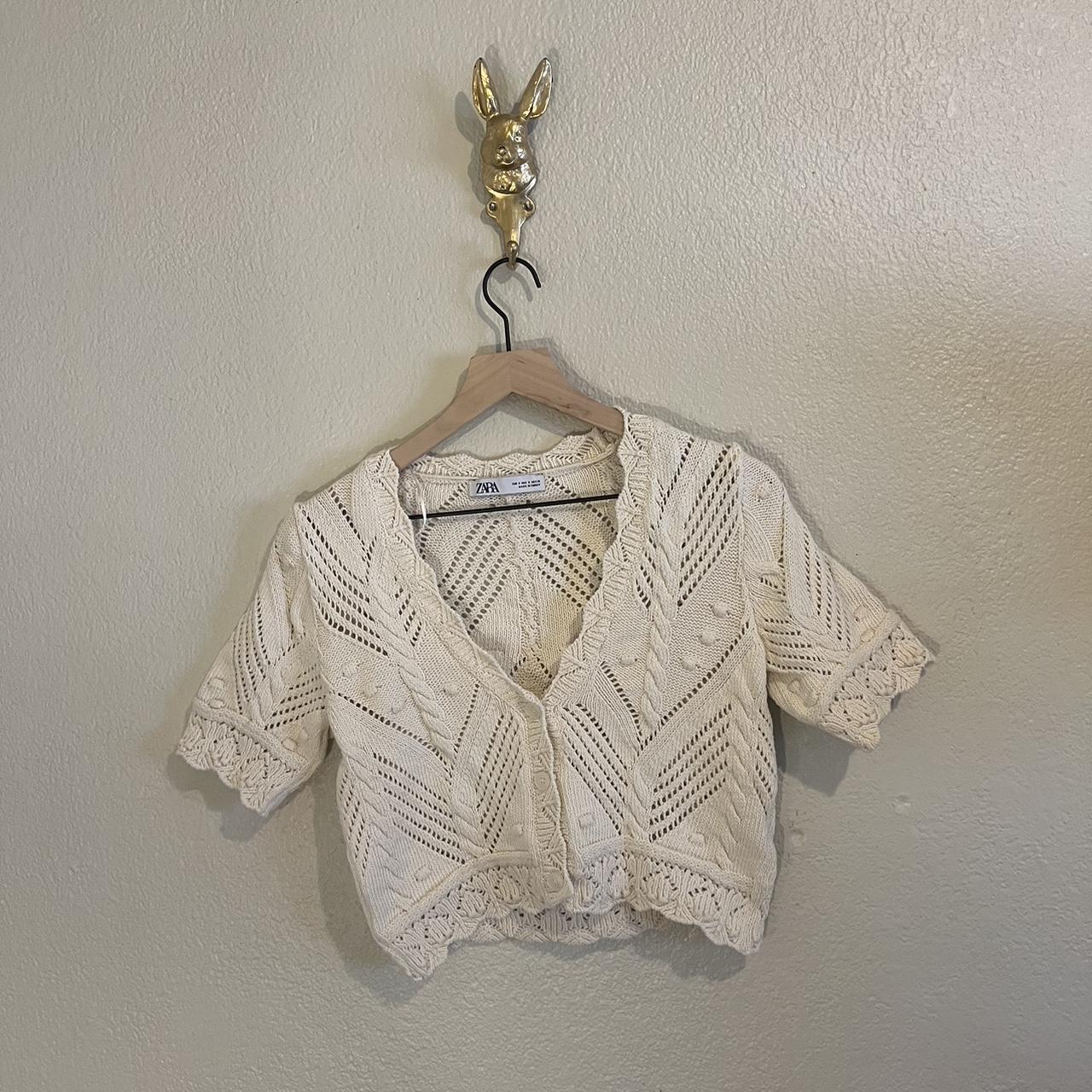 Brand new Zara crochet cardigan size small Depop