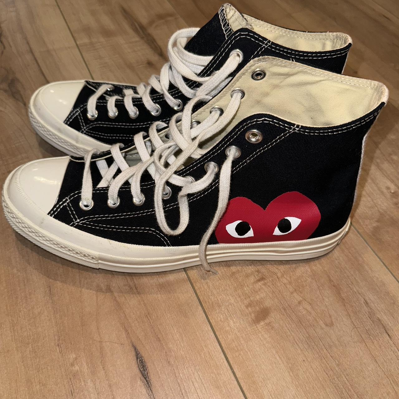 9.5 comme des garcon converse. Worn one time to a... - Depop