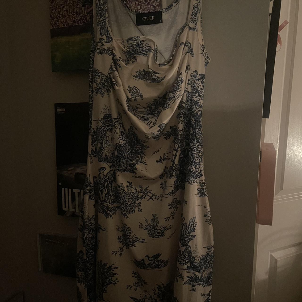 cider blue & white toile de juoy sundress!🪬🎼 ~only... - Depop