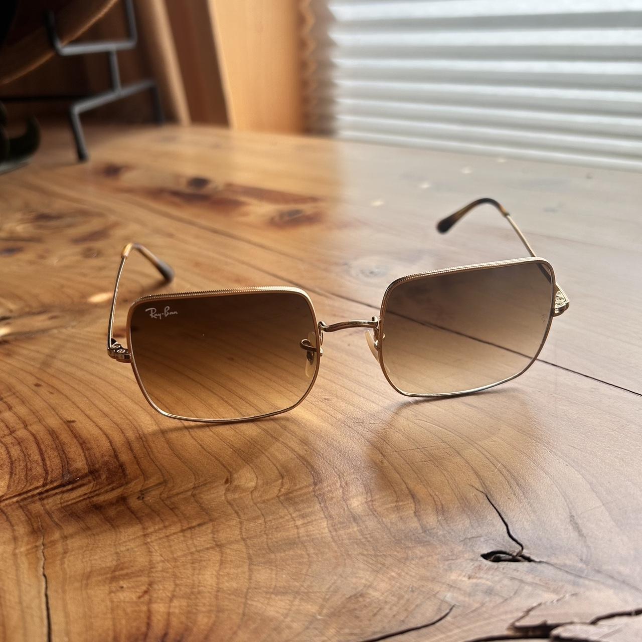 Square 1971 Classic Ray Ban. Gradient brown lens | Depop