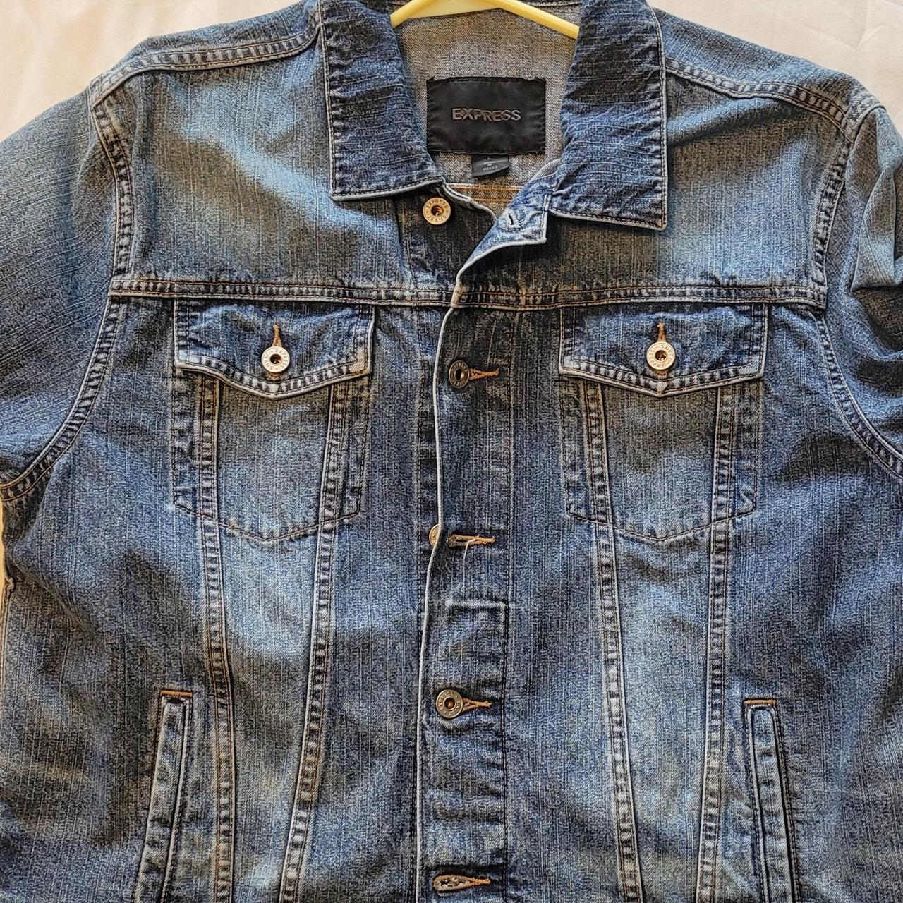 Express denim jacket in great shape - no cuts, holes... - Depop