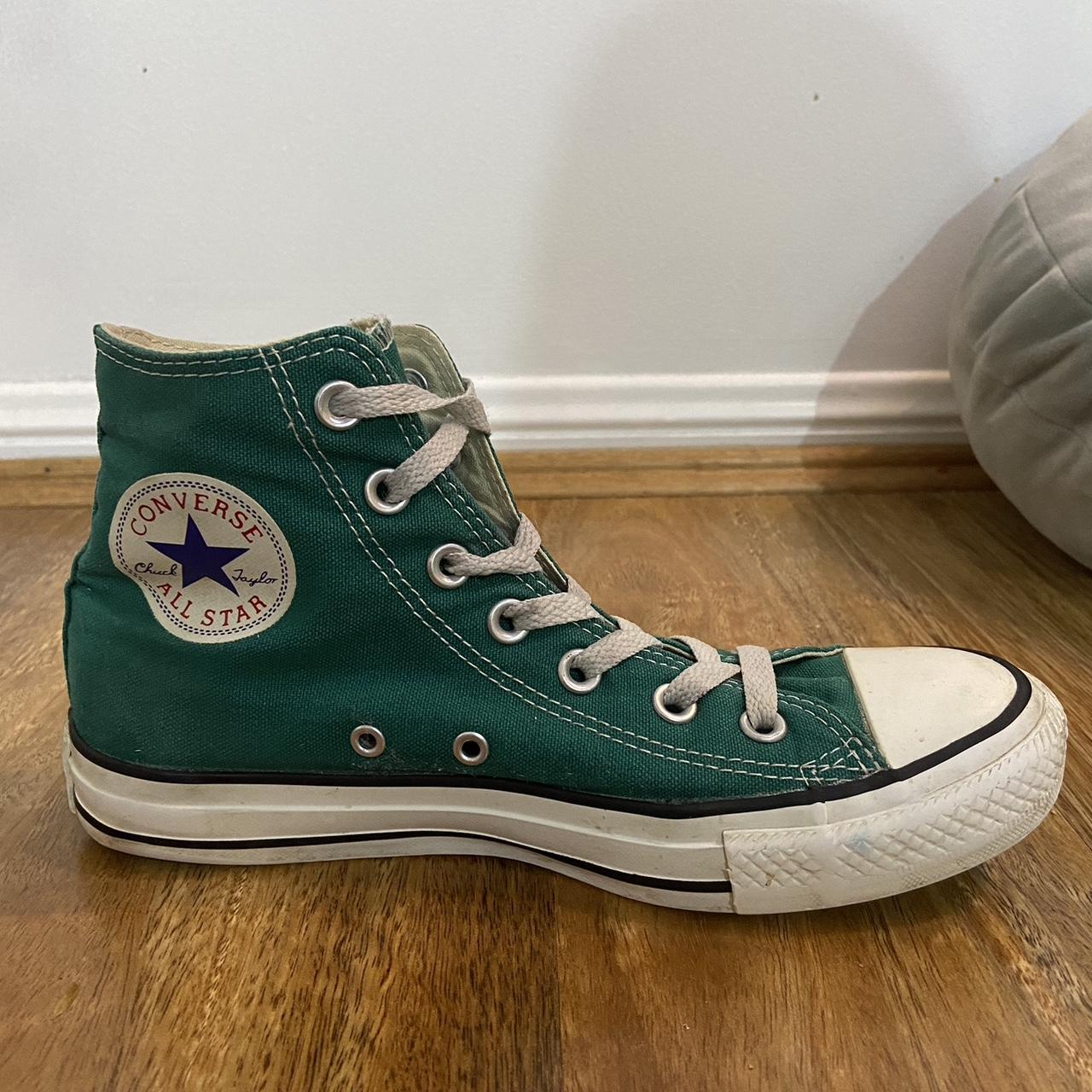 green high top converse all star perfect for a... - Depop