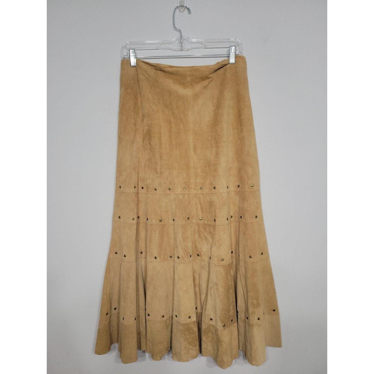 Chicos brown suede skirt 2025