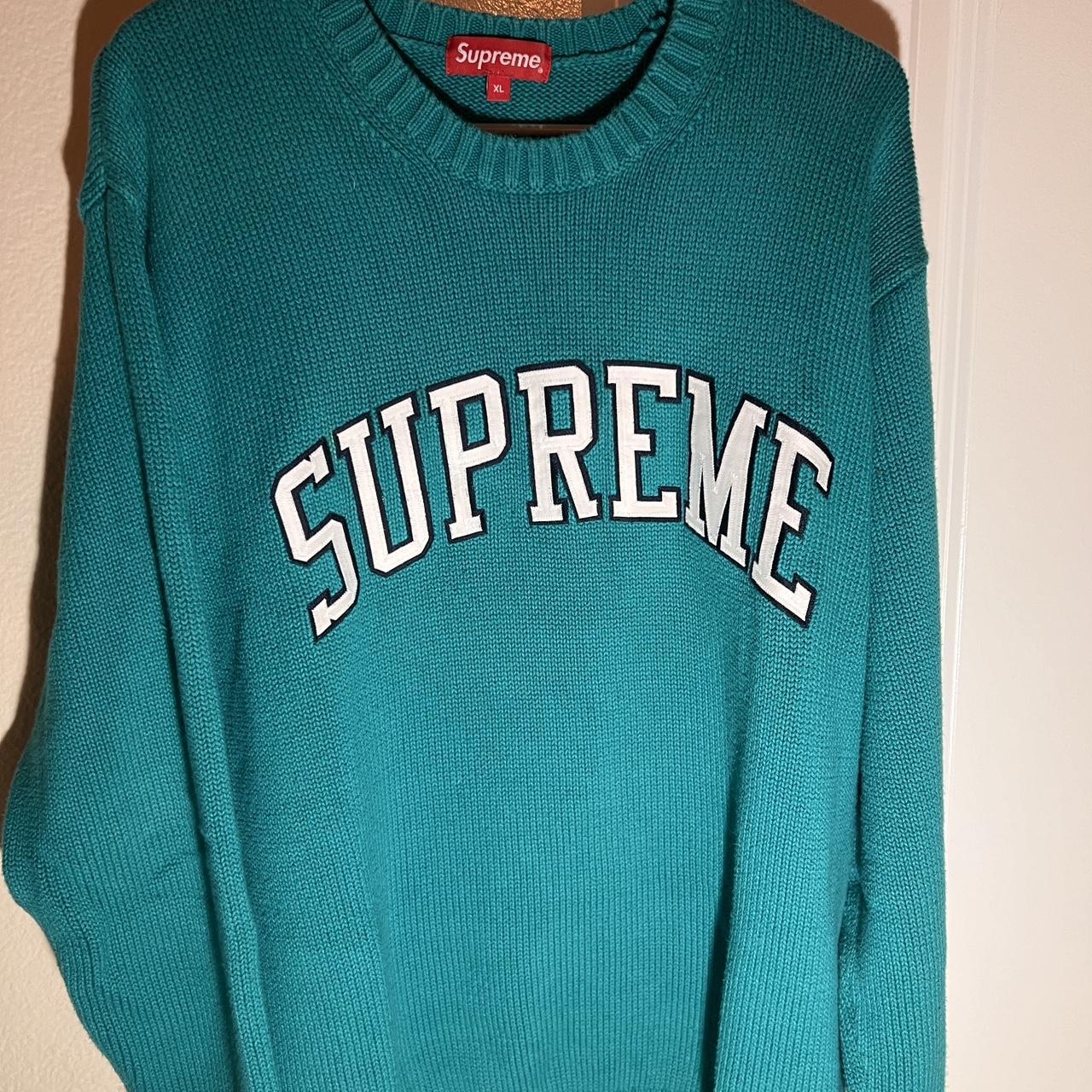 Supreme Tackle Twill Crew Neck Sweater Teal XL SS16...