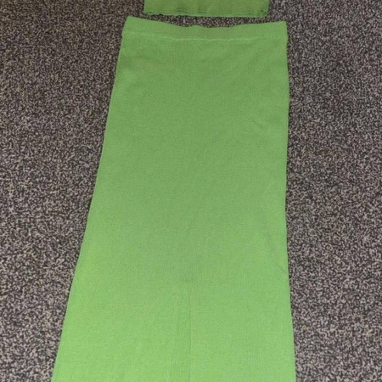 Zara green skirt set Size small top and skirt, would... Depop