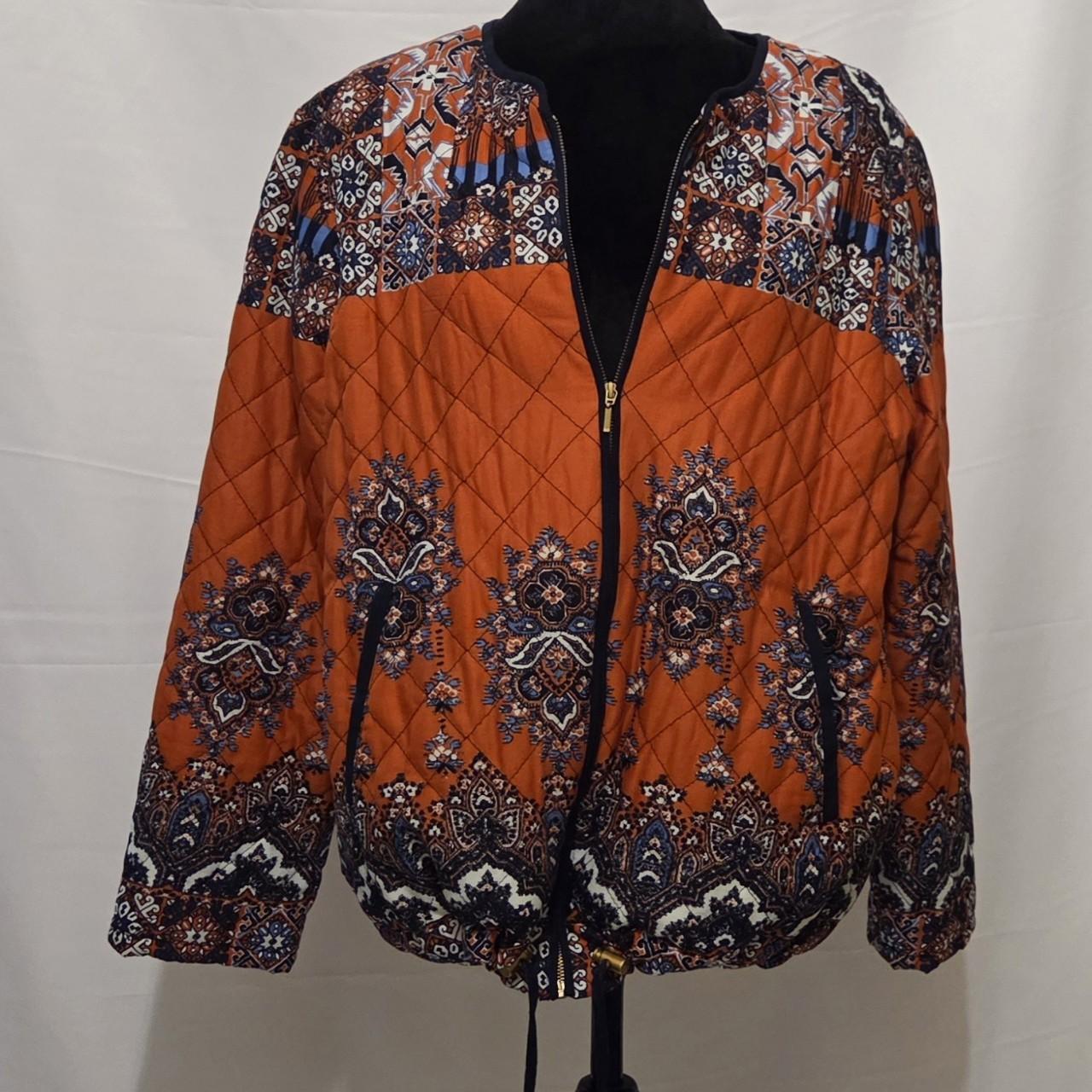 Ruby Rd. Women's Bomber Jacket - Orange/Multi - 1… - image 1