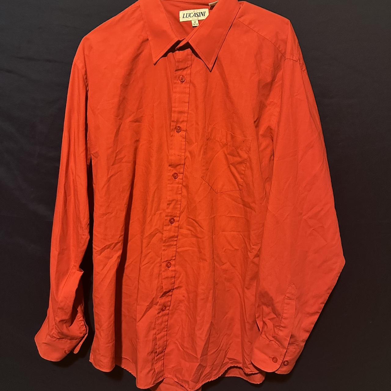 Lucasini Red Long Sleeve Shirt Men’s Medium... - Depop
