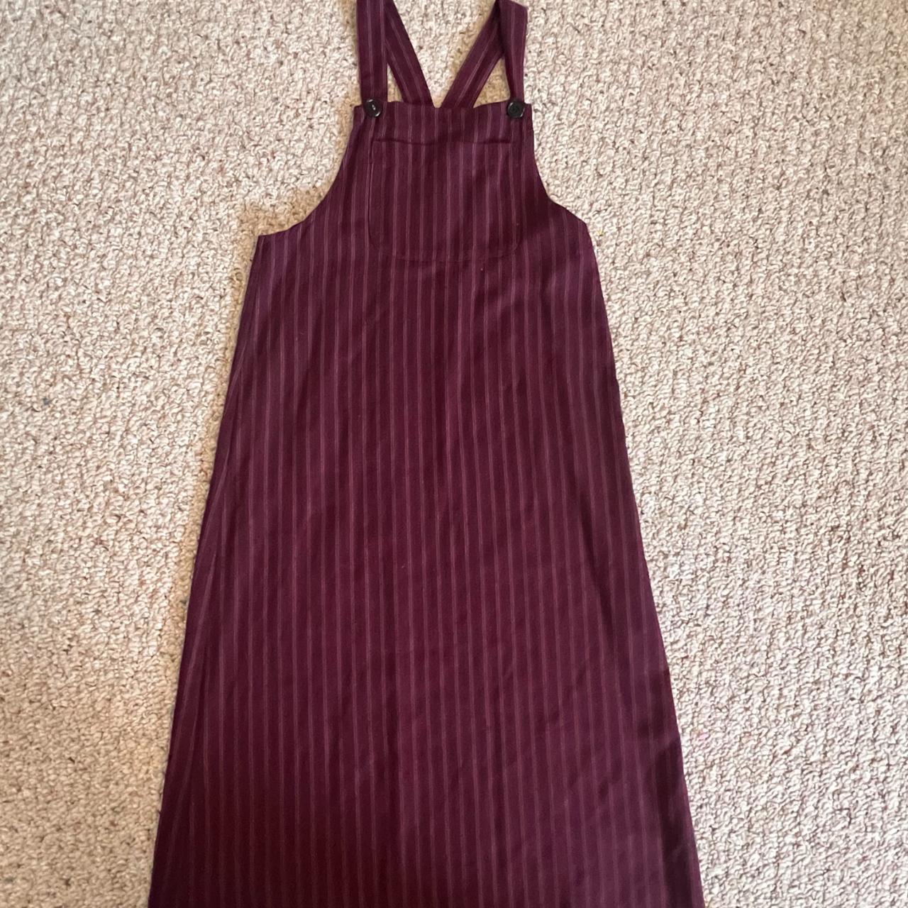 Hang Ten Dress with pinstripe and deep maroon color... - Depop