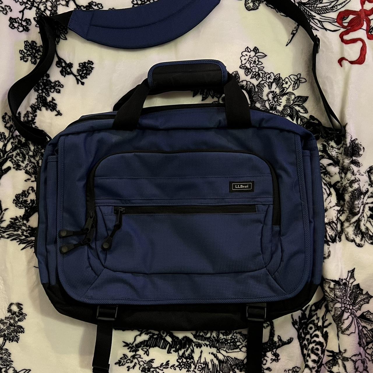 LL Bean Messenger Bag Navy with Black trim Space... Depop
