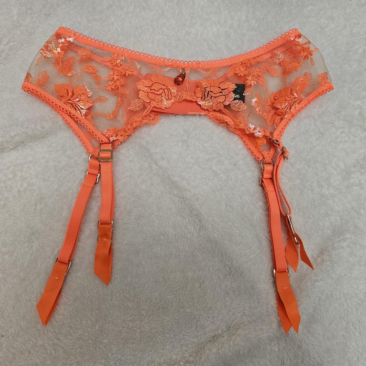 Honey Birdette Whitney orange garter belt size. Depop