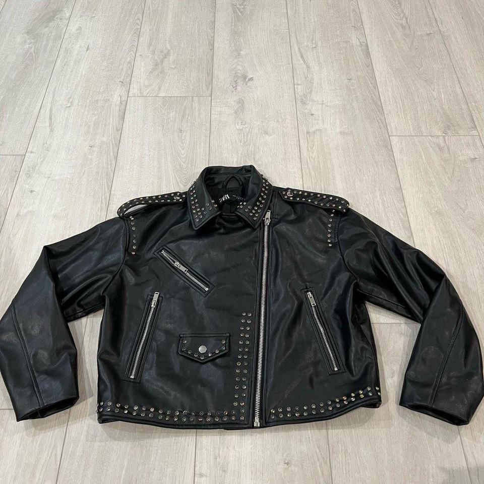 Zara studded best sale biker jacket