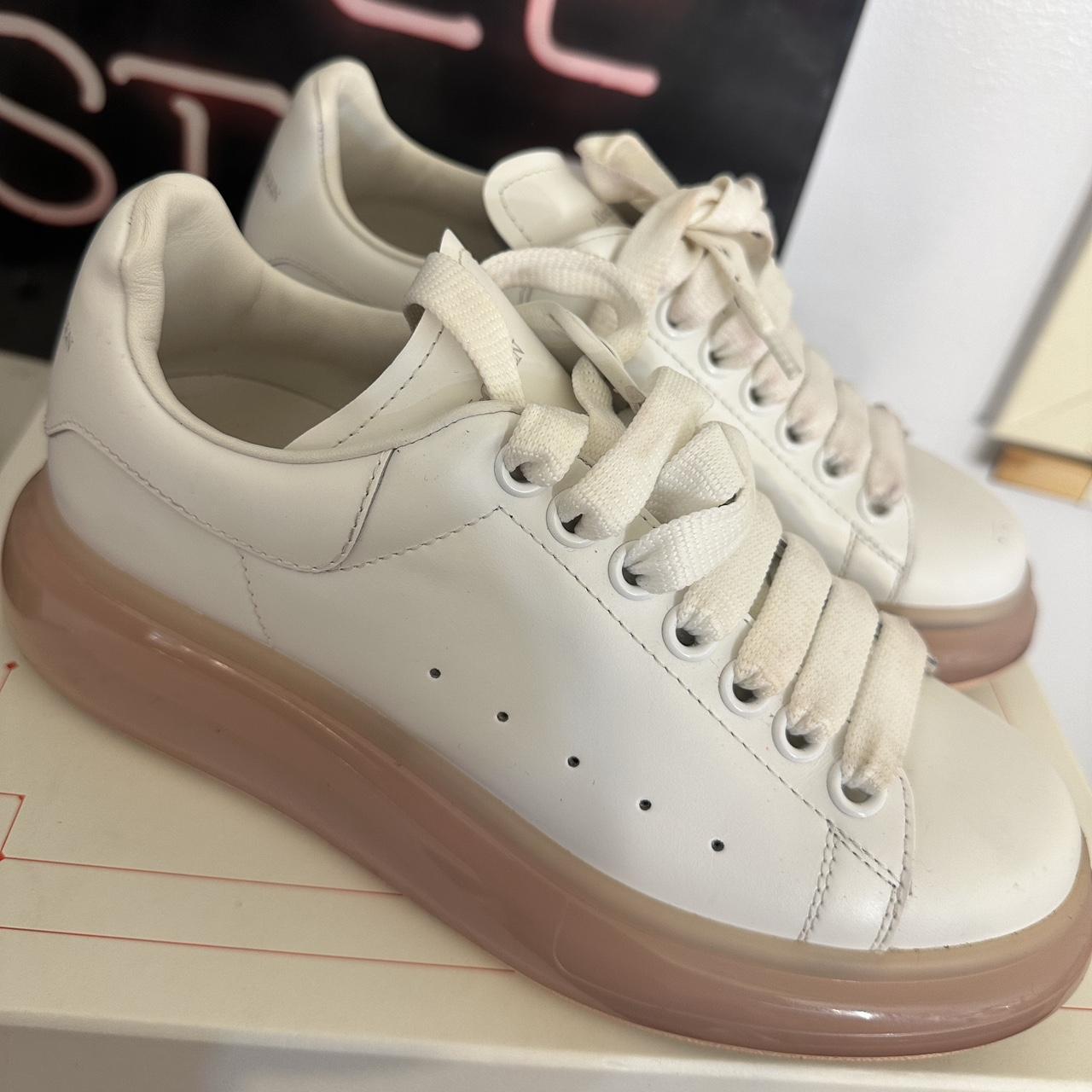 Pink & white Alexander McQueen sneakers Size 37... - Depop