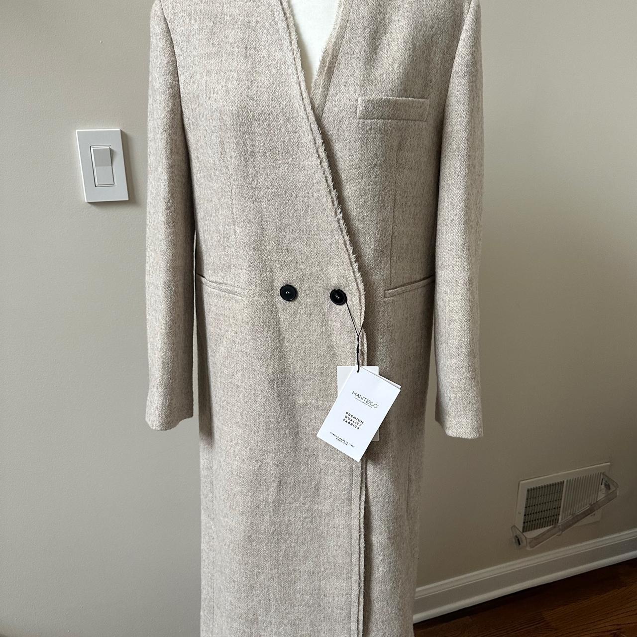 ZARA Collarless Wool Coat NWT Collarless coat made. Depop