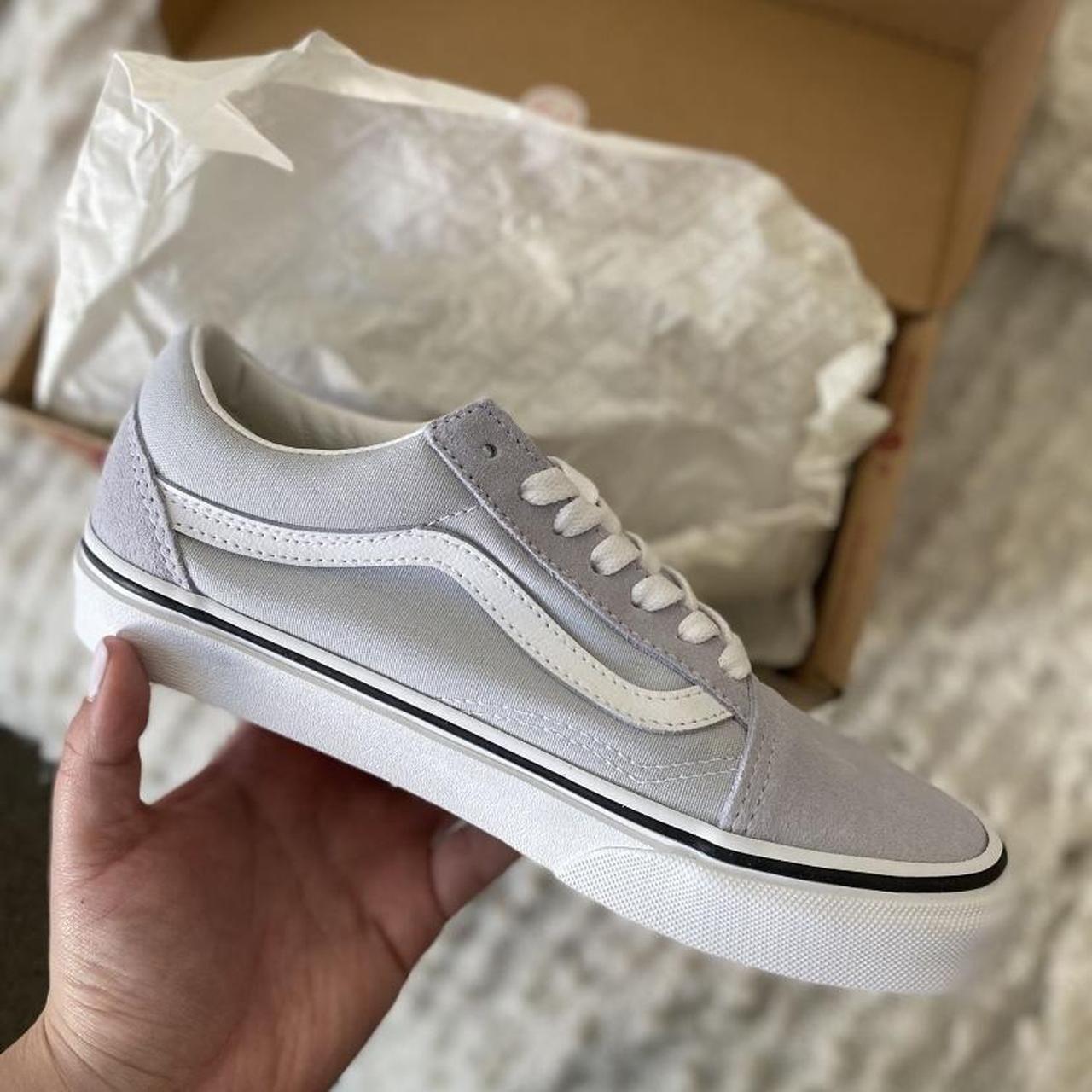 Gray dawn true white vans hotsell