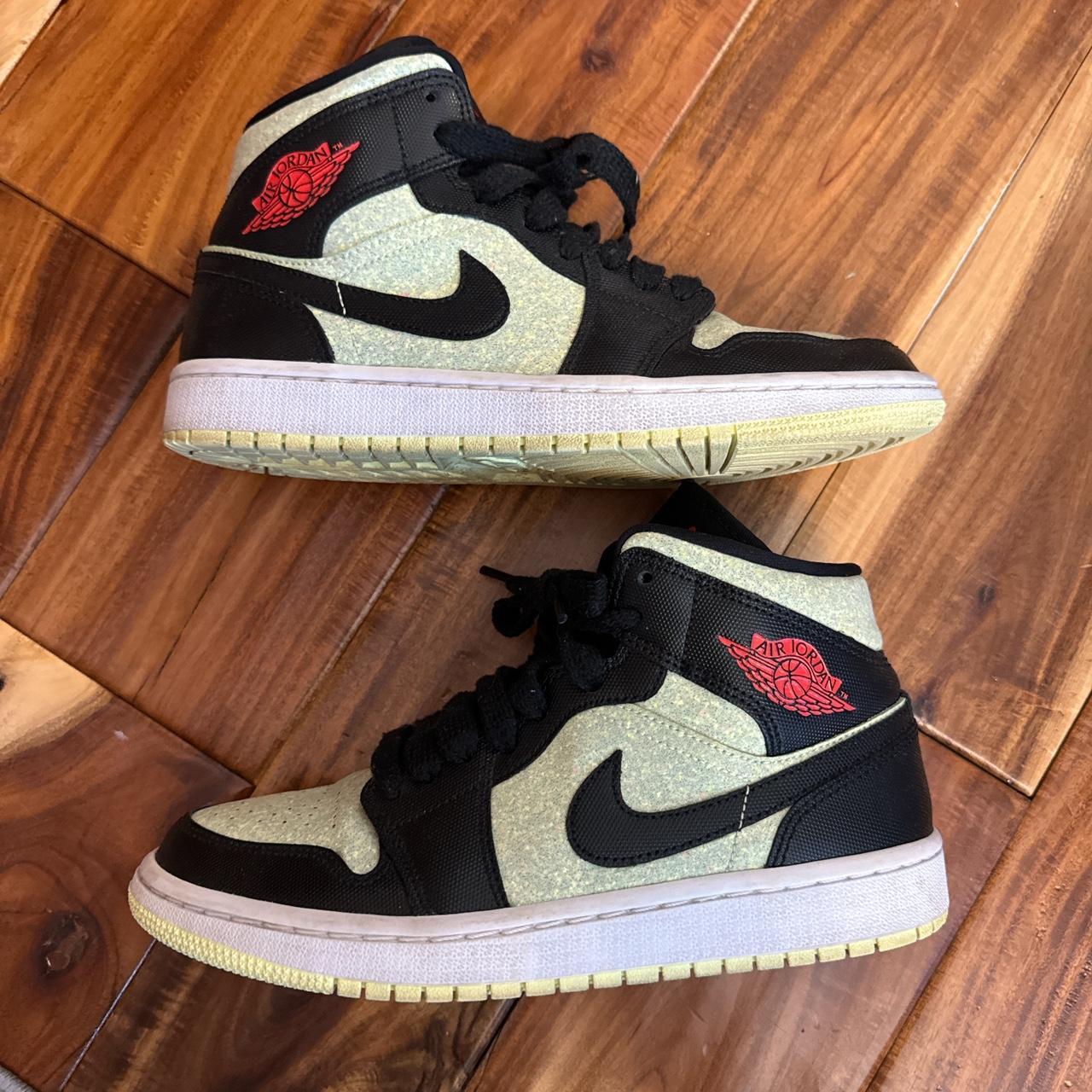 Air Jordan 1 Mid SE Black Barely Volt White Chile. Depop