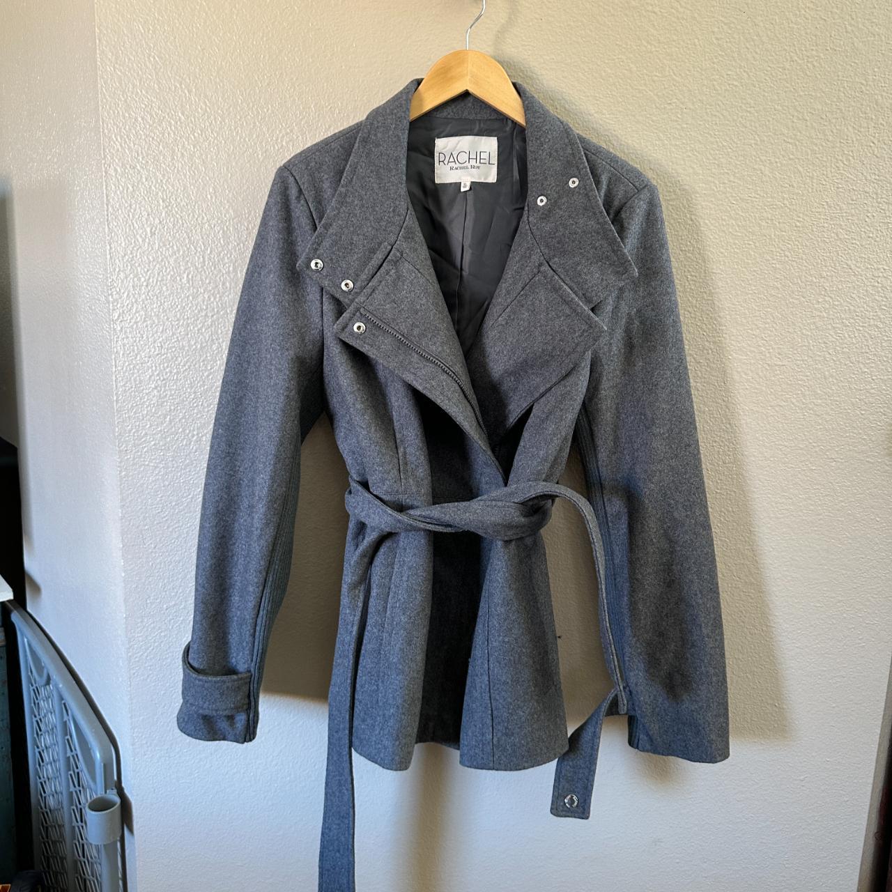 Rachel Roy Wool Blend Gray Coat Size X Large Dry