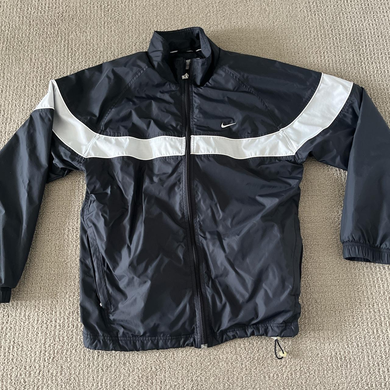 Medium to Large black and gray vintage Nike windbreaker - Depop